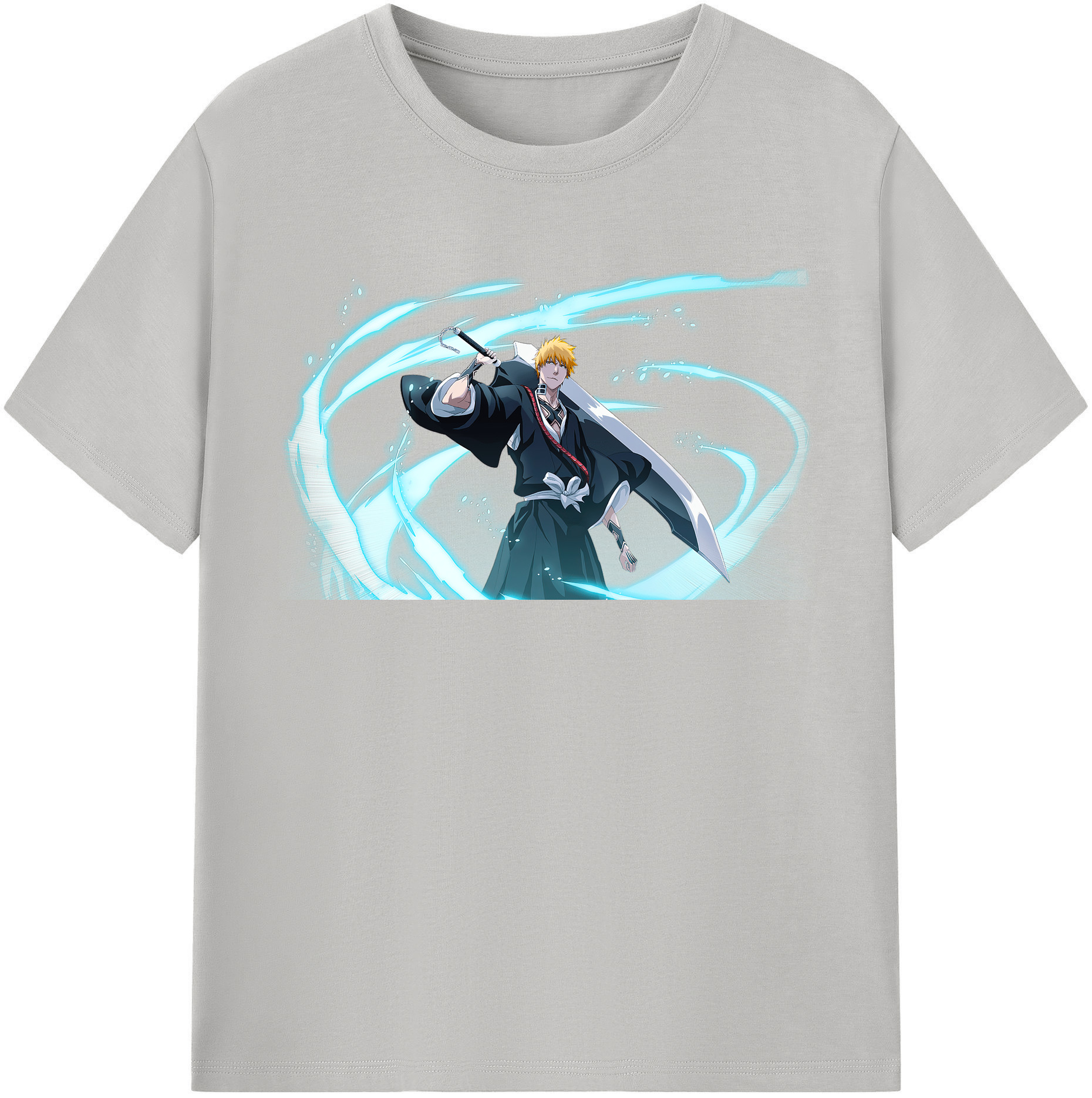 （画像用） ブリーチ 黒崎一護（くろさき いちご）BLEACH Kurosaki Ichigo レディースカジュアルプリントTシャツ（綿100％）