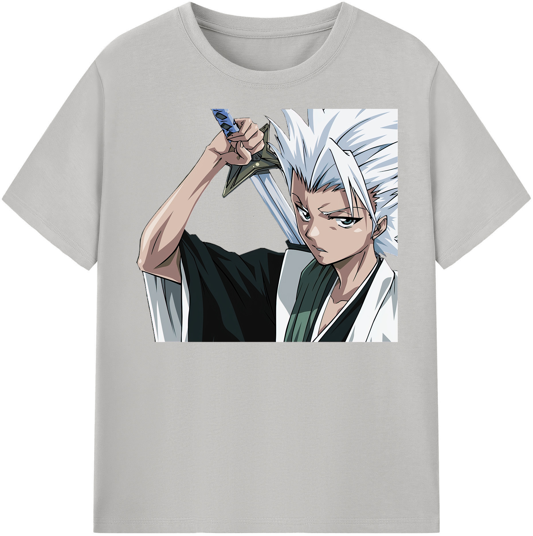（画像用） ブリーチ 日番谷冬獅郎（ひつがや とうしろう） BLEACH Hitsugaya Toushirou レディースカジュアルプリントTシャツ（綿100％）