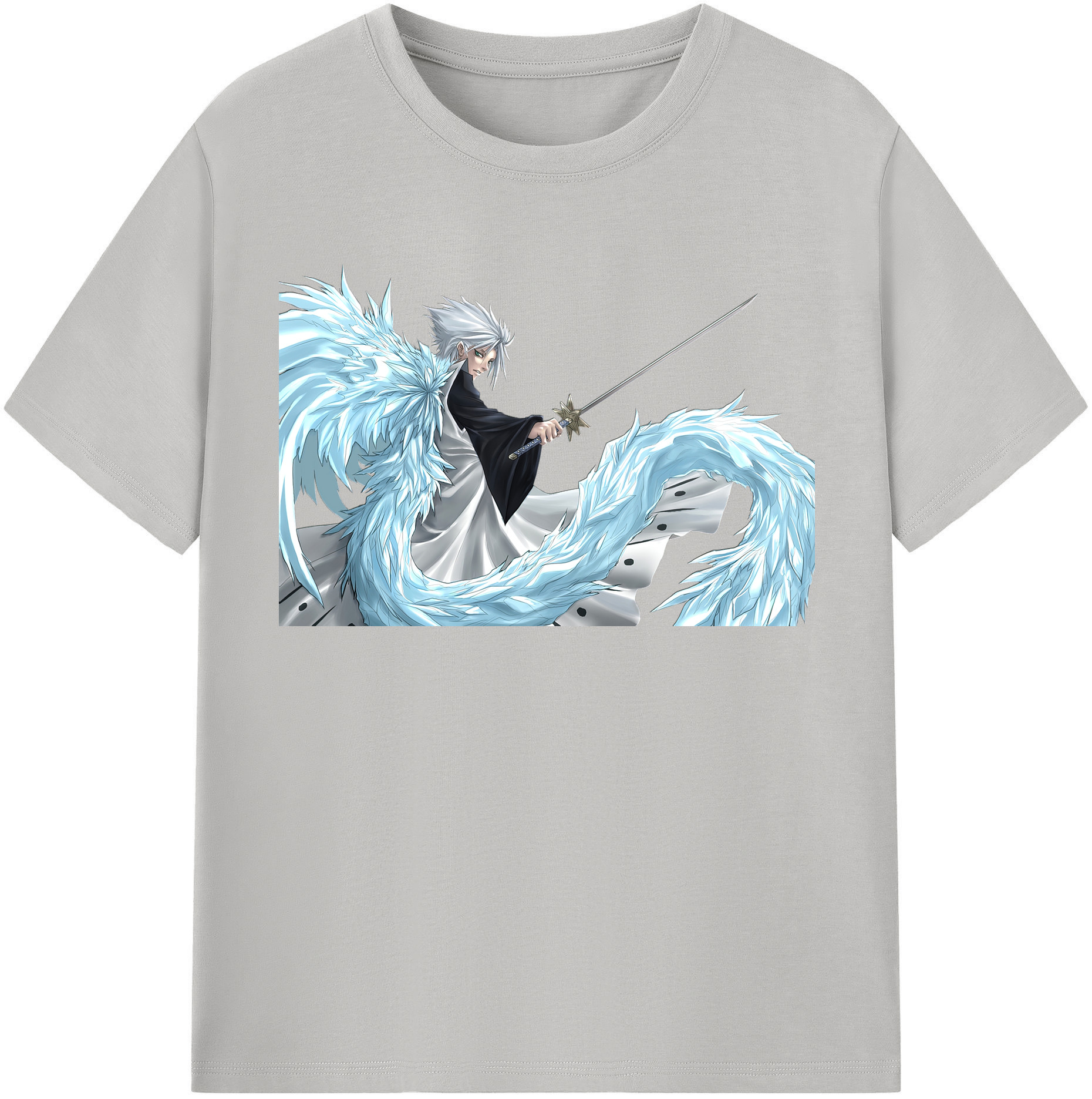 （画像用） ブリーチ 日番谷冬獅郎（ひつがや とうしろう） BLEACH Hitsugaya Toushirou レディースカジュアルプリントTシャツ（綿100％）