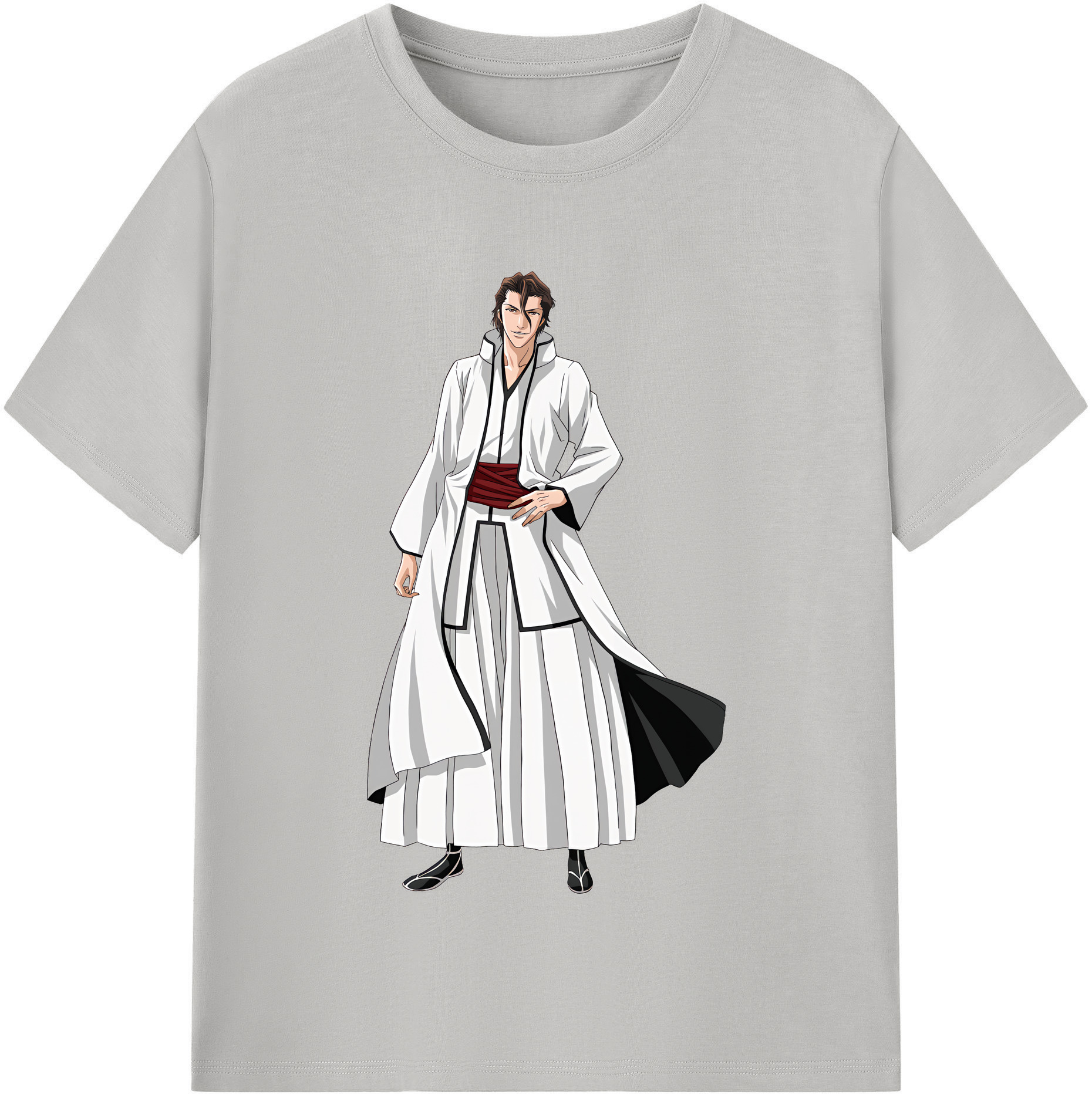 （画像用） ブリーチ 藍染 惣右介（あいぜん そうすけ） BLEACH Aizen Sousuke レディースカジュアルプリントTシャツ（綿100％）