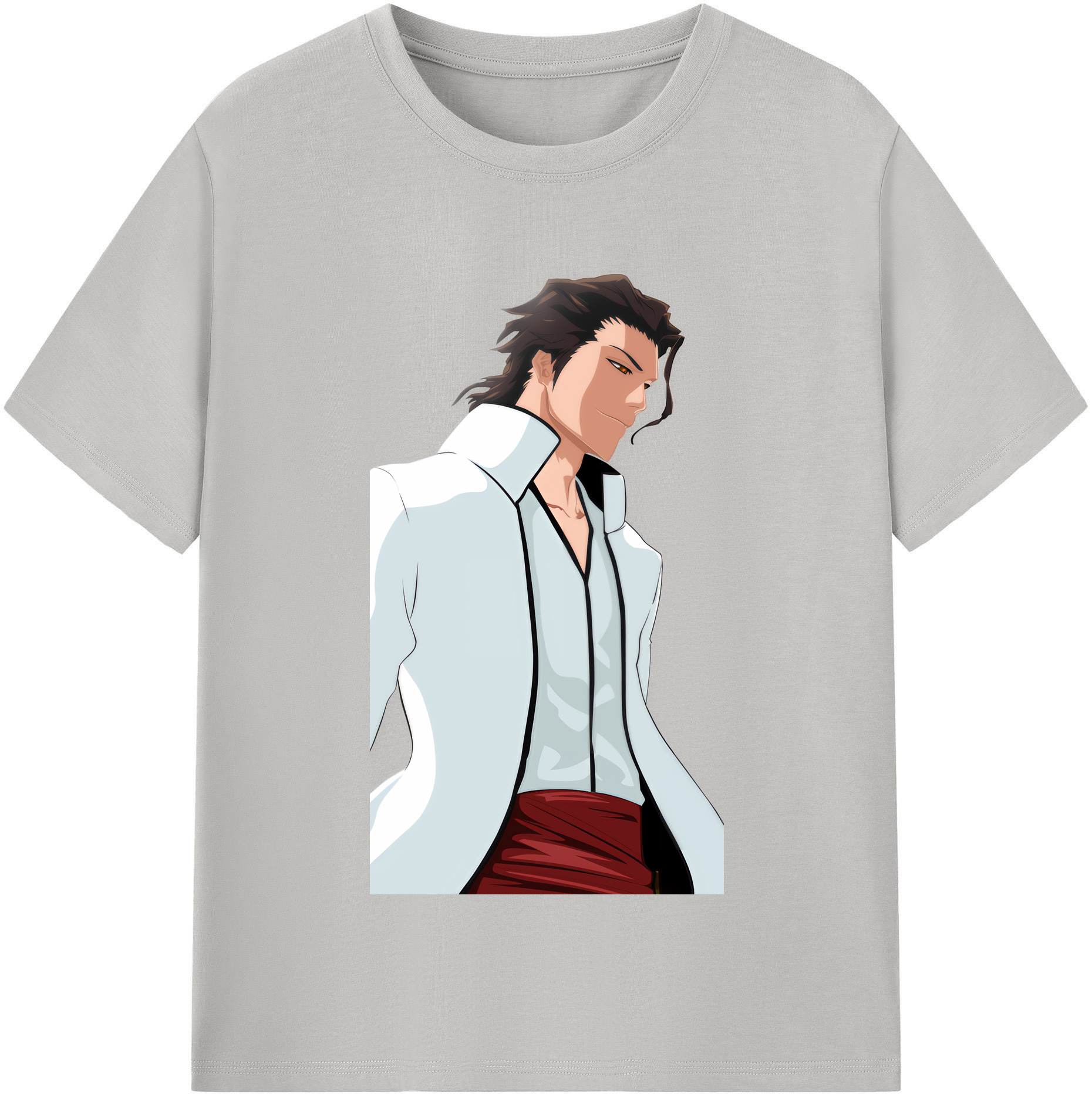 （画像用） ブリーチ 藍染 惣右介（あいぜん そうすけ） BLEACH Aizen Sousuke レディースカジュアルプリントTシャツ（綿100％）