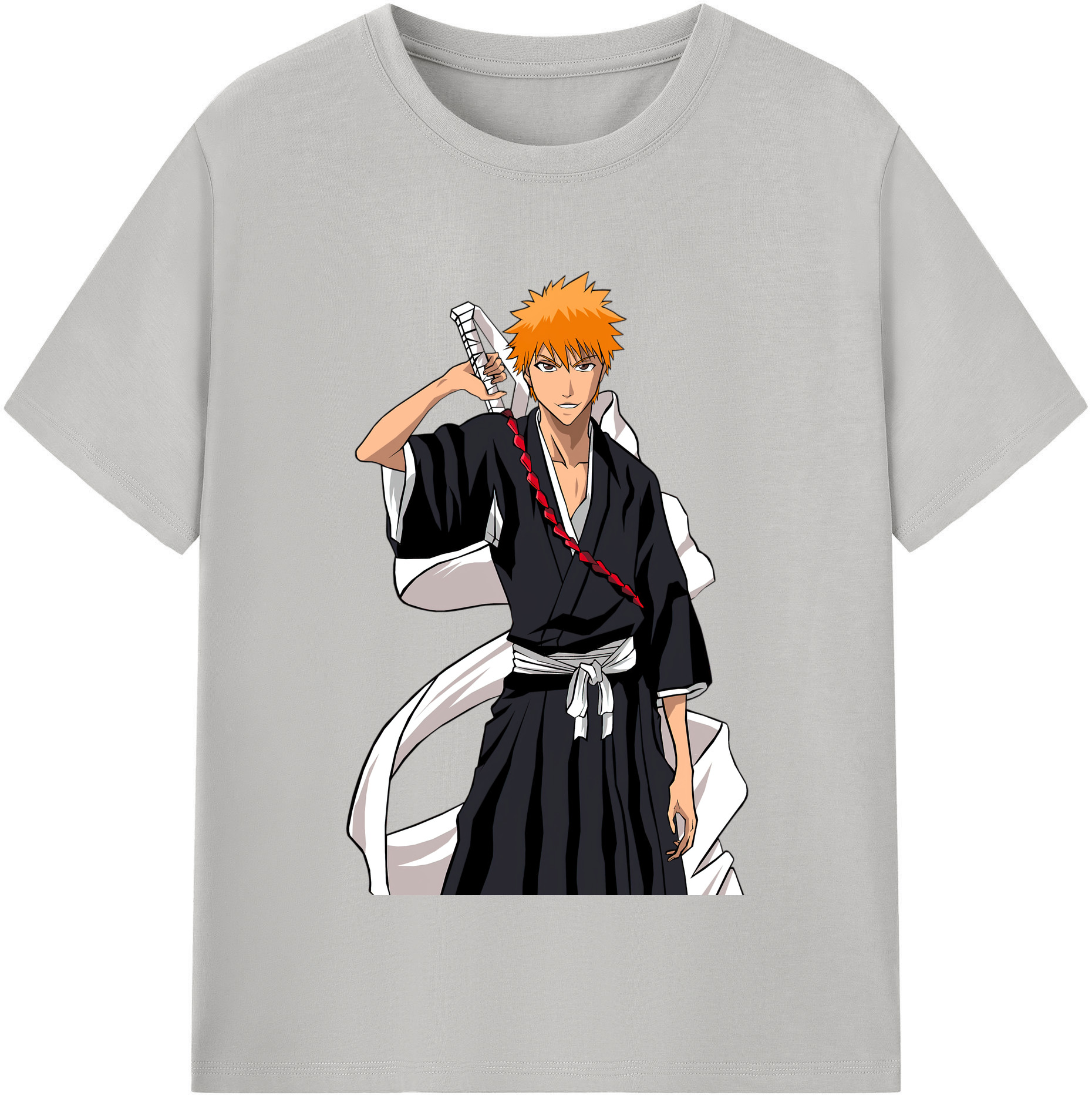 （画像用） ブリーチ 黒崎一護（くろさき いちご）BLEACH Kurosaki Ichigo レディースカジュアルプリントTシャツ（綿100％）