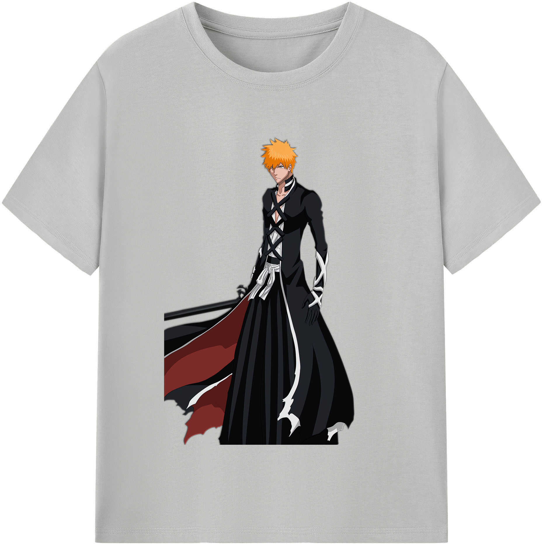 （画像用） ブリーチ 黒崎一護（くろさき いちご）BLEACH Kurosaki Ichigo レディースカジュアルプリントTシャツ（綿100％）