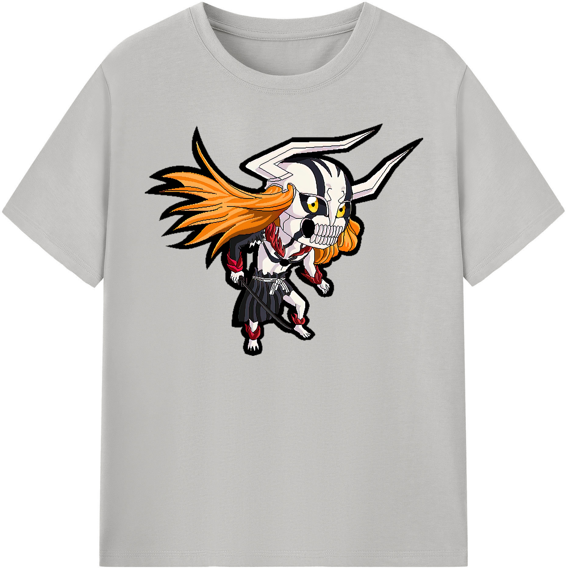 （画像用） ブリーチ 黒崎一護（くろさき いちご）BLEACH Kurosaki Ichigo レディースカジュアルプリントTシャツ（綿100％）
