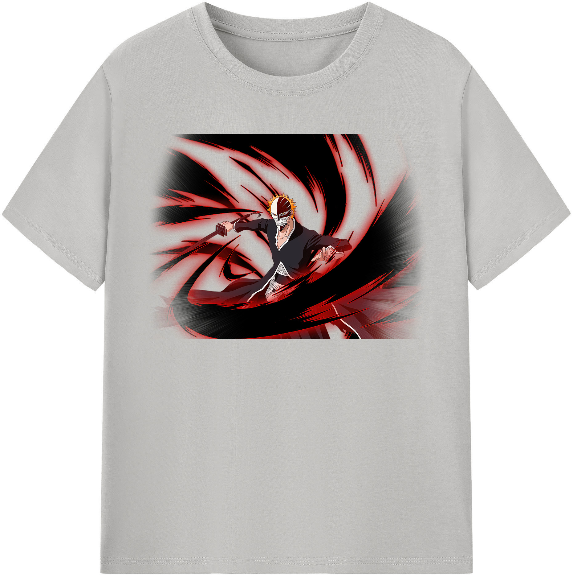 （画像用） ブリーチ 黒崎一護（くろさき いちご）BLEACH Kurosaki Ichigo レディースカジュアルプリントTシャツ（綿100％）