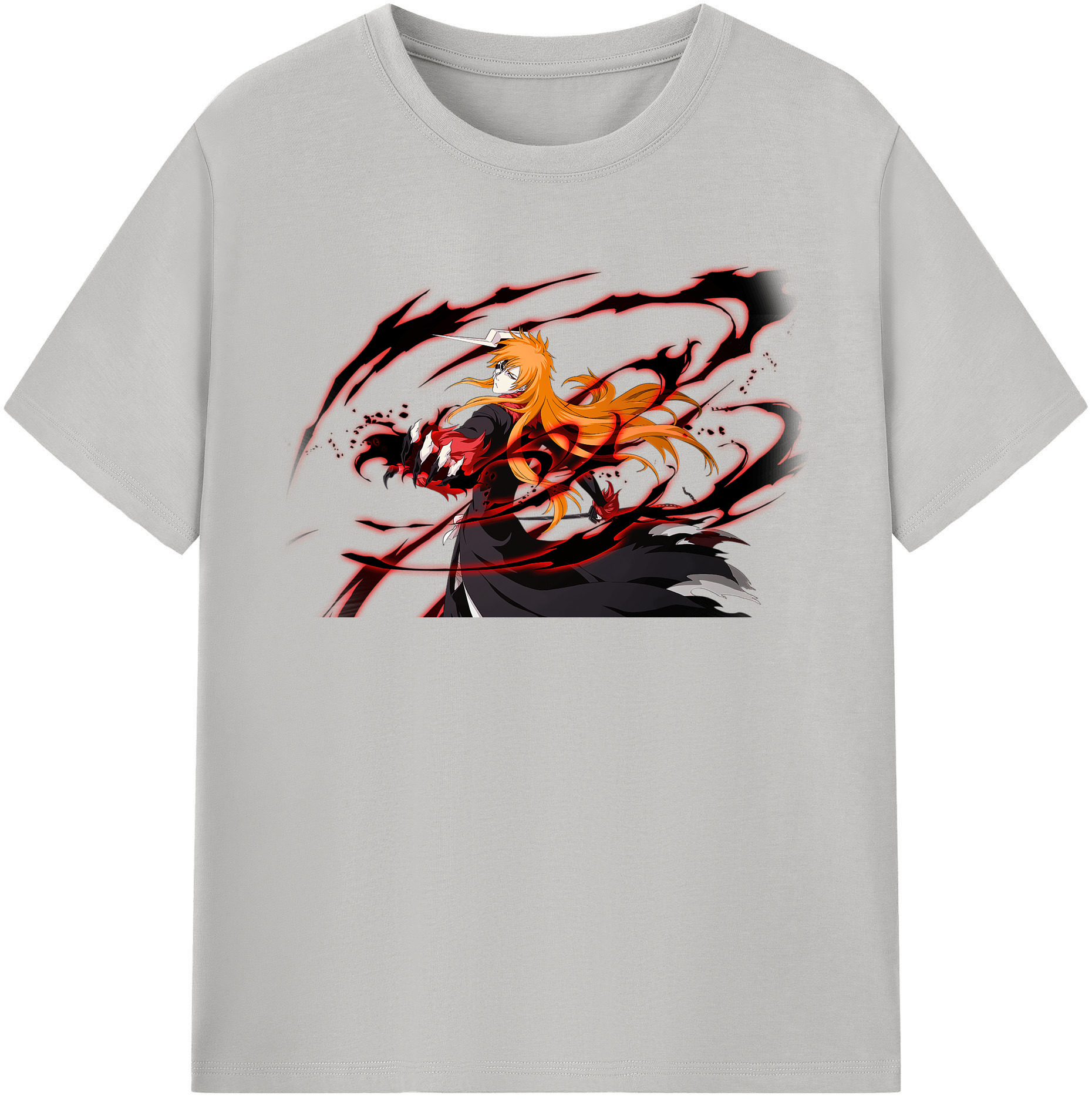 （画像用） ブリーチ 黒崎一護（くろさき いちご）BLEACH Kurosaki Ichigo レディースカジュアルプリントTシャツ（綿100％）
