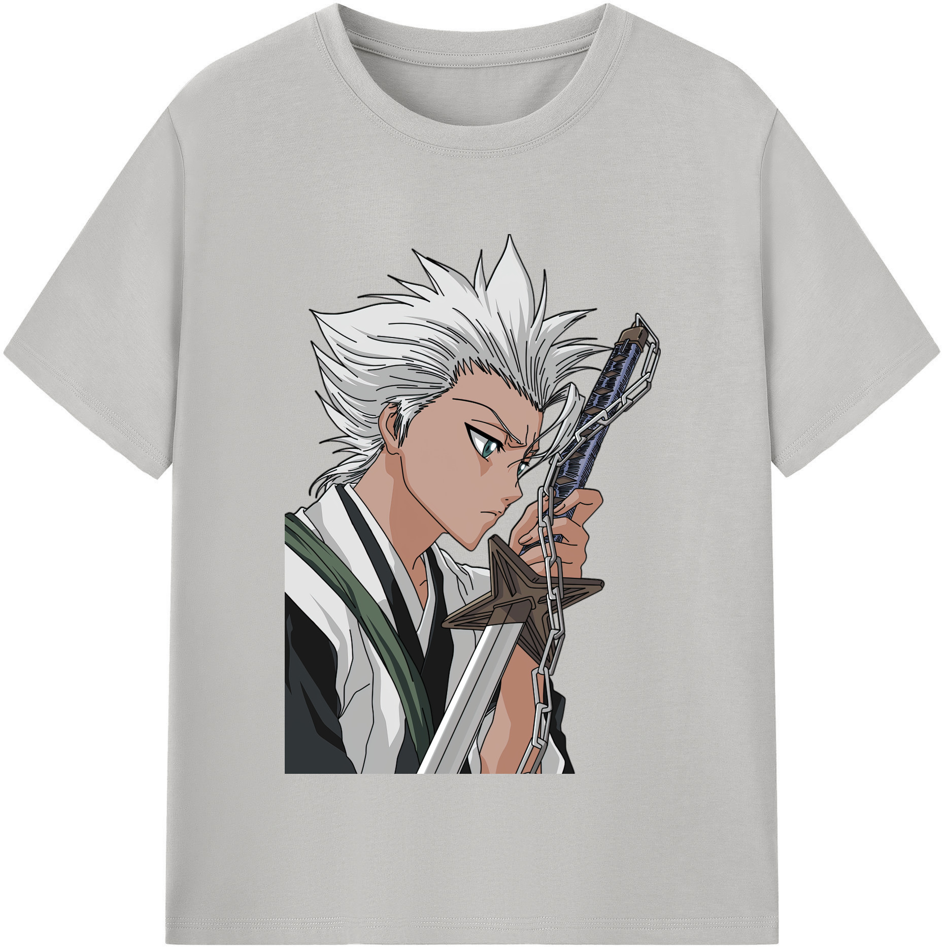 （画像用） ブリーチ 日番谷冬獅郎（ひつがや とうしろう） BLEACH Hitsugaya Toushirou レディースカジュアルプリントTシャツ（綿100％）