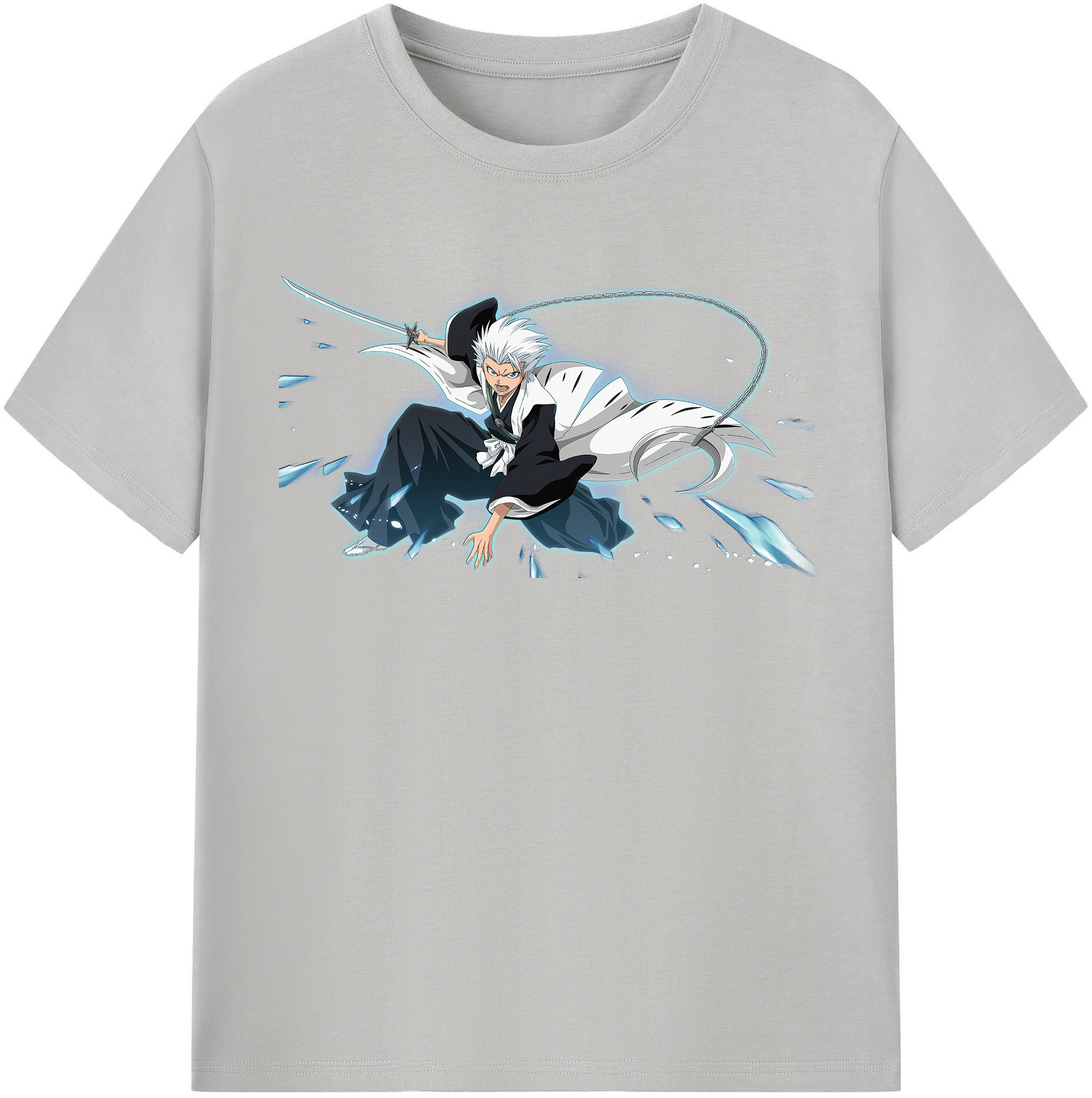 （画像用） ブリーチ 日番谷冬獅郎（ひつがや とうしろう） BLEACH Hitsugaya Toushirou レディースカジュアルプリントTシャツ（綿100％）
