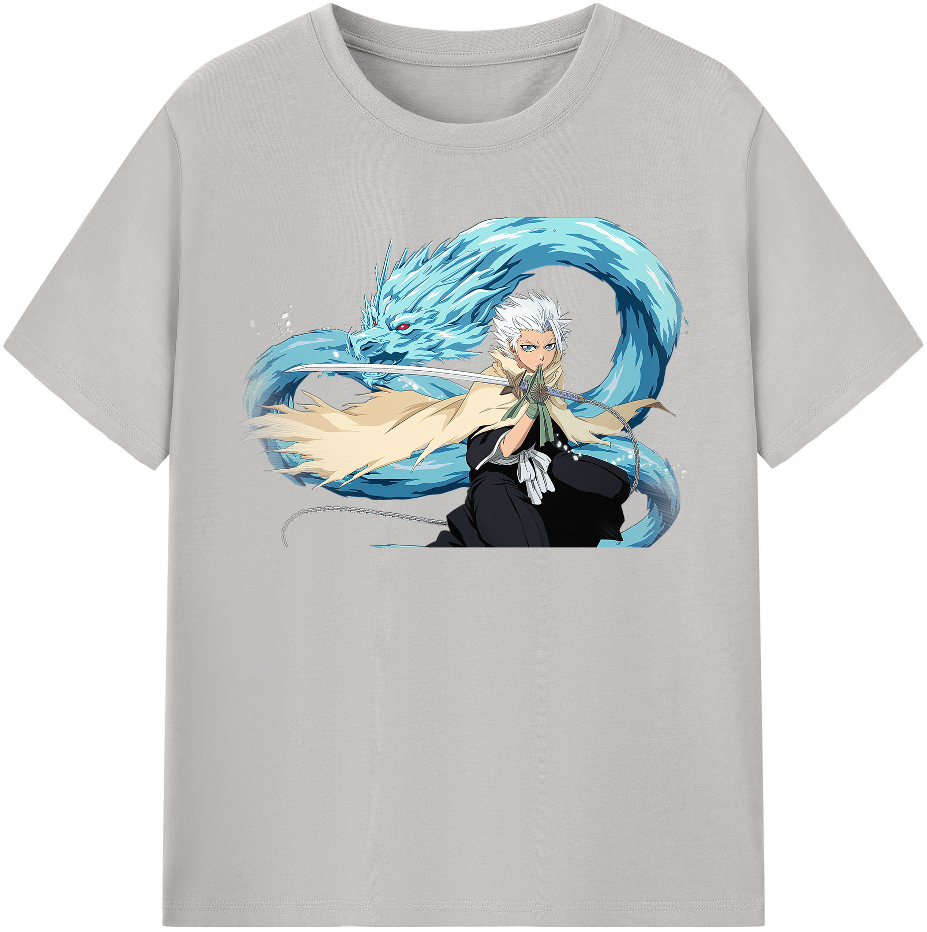 （画像用） ブリーチ 日番谷冬獅郎（ひつがや とうしろう） BLEACH Hitsugaya Toushirou レディースカジュアルプリントTシャツ（綿100％）