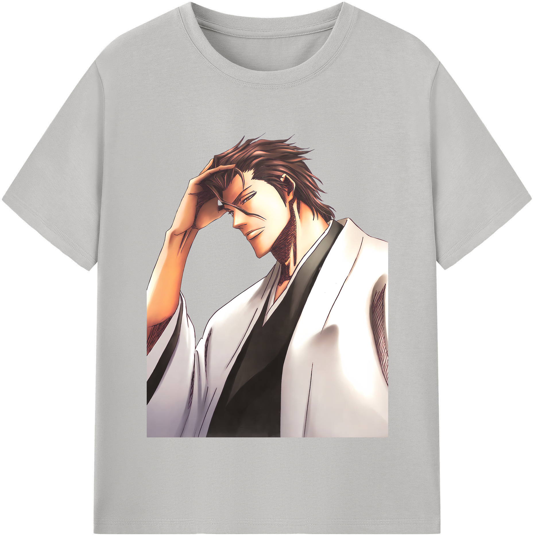 （画像用） ブリーチ 藍染 惣右介（あいぜん そうすけ） BLEACH Aizen Sousuke レディースカジュアルプリントTシャツ（綿100％）