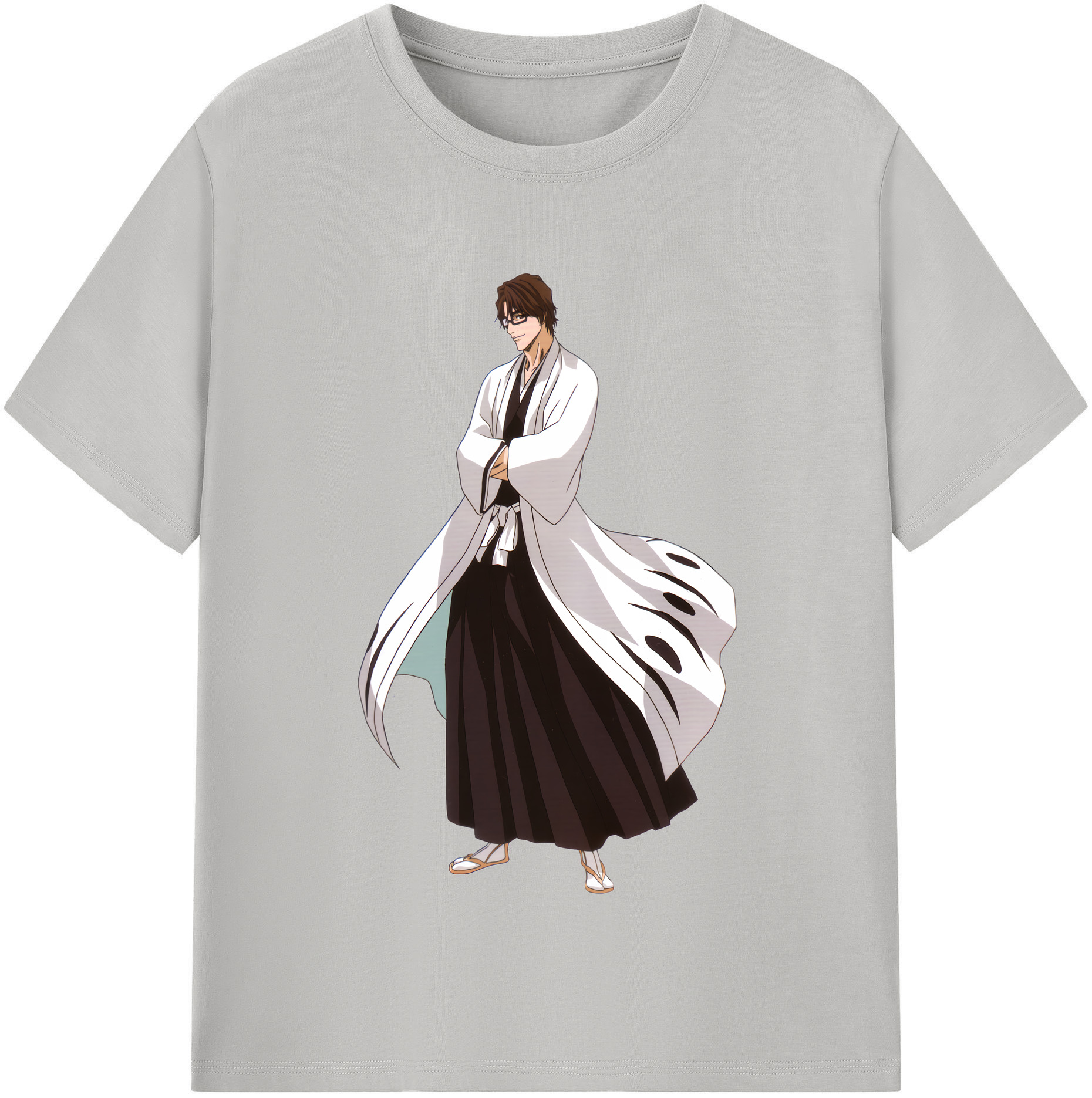 （画像用） ブリーチ 藍染 惣右介（あいぜん そうすけ） BLEACH Aizen Sousuke レディースカジュアルプリントTシャツ（綿100％）