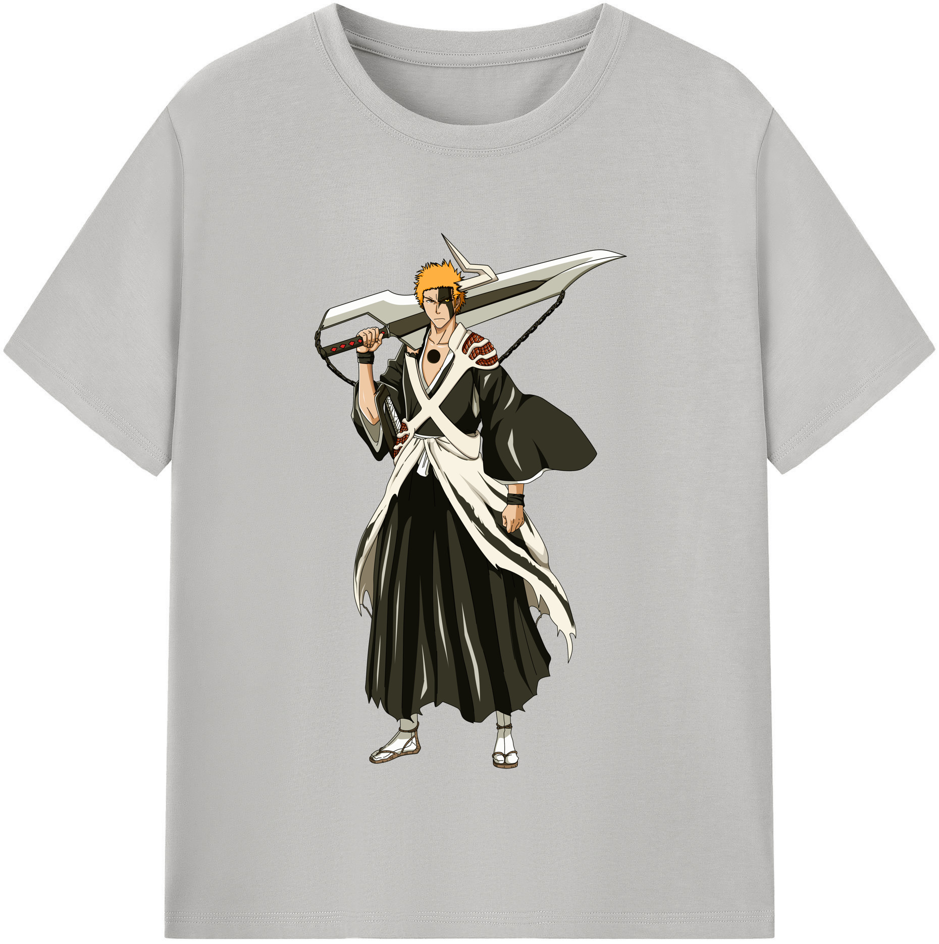 （画像用） ブリーチ 黒崎一護（くろさき いちご）BLEACH Kurosaki Ichigo レディースカジュアルプリントTシャツ（綿100％）