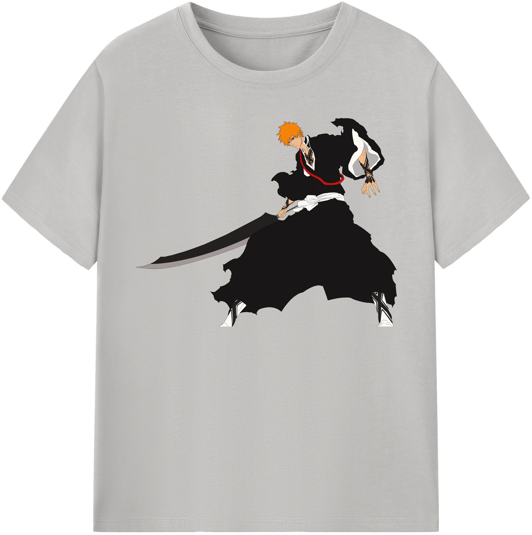（画像用） ブリーチ 黒崎一護（くろさき いちご）BLEACH Kurosaki Ichigo レディースカジュアルプリントTシャツ（綿100％）