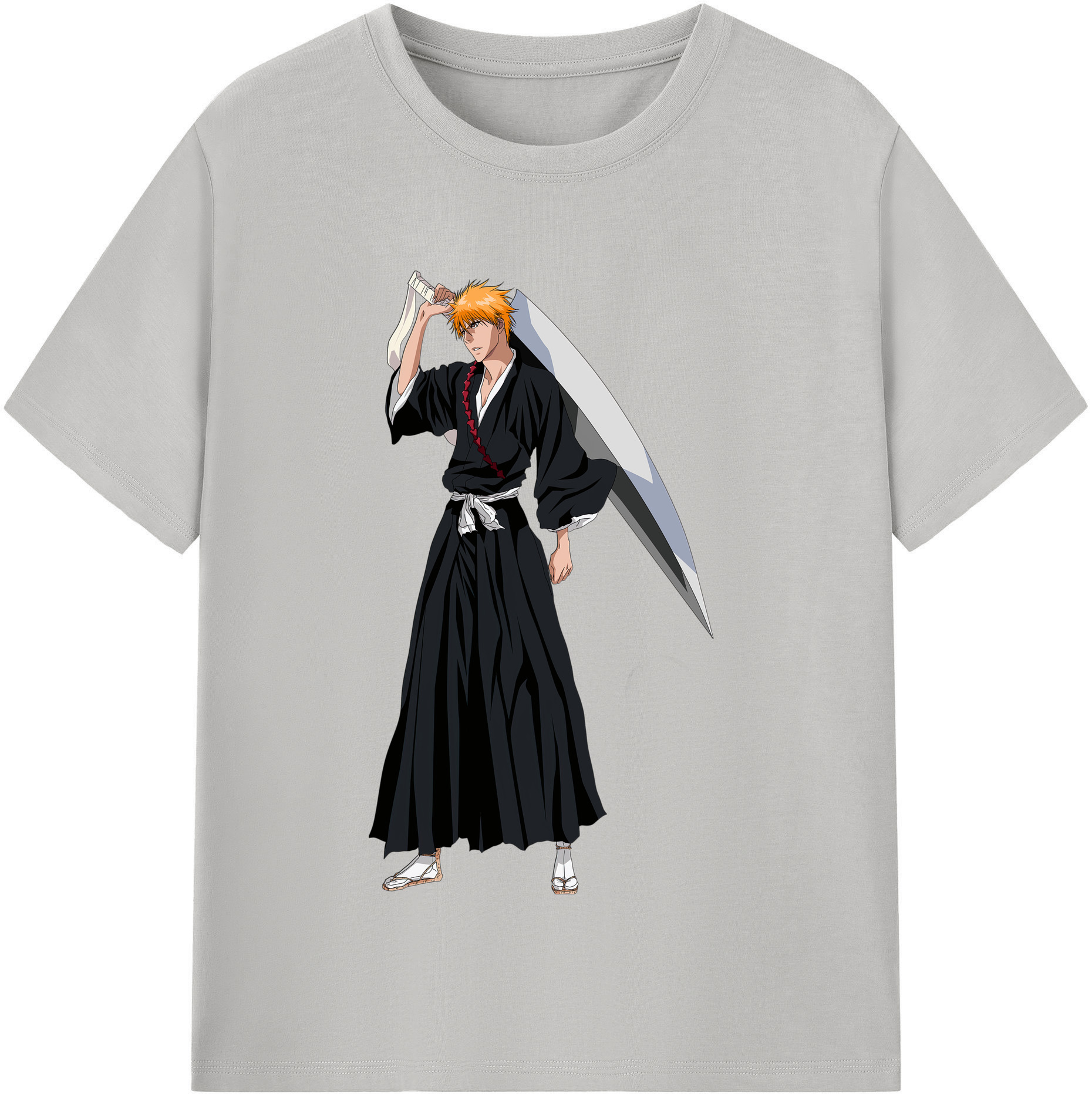 （画像用） ブリーチ 黒崎一護（くろさき いちご）BLEACH Kurosaki Ichigo レディースカジュアルプリントTシャツ（綿100％）