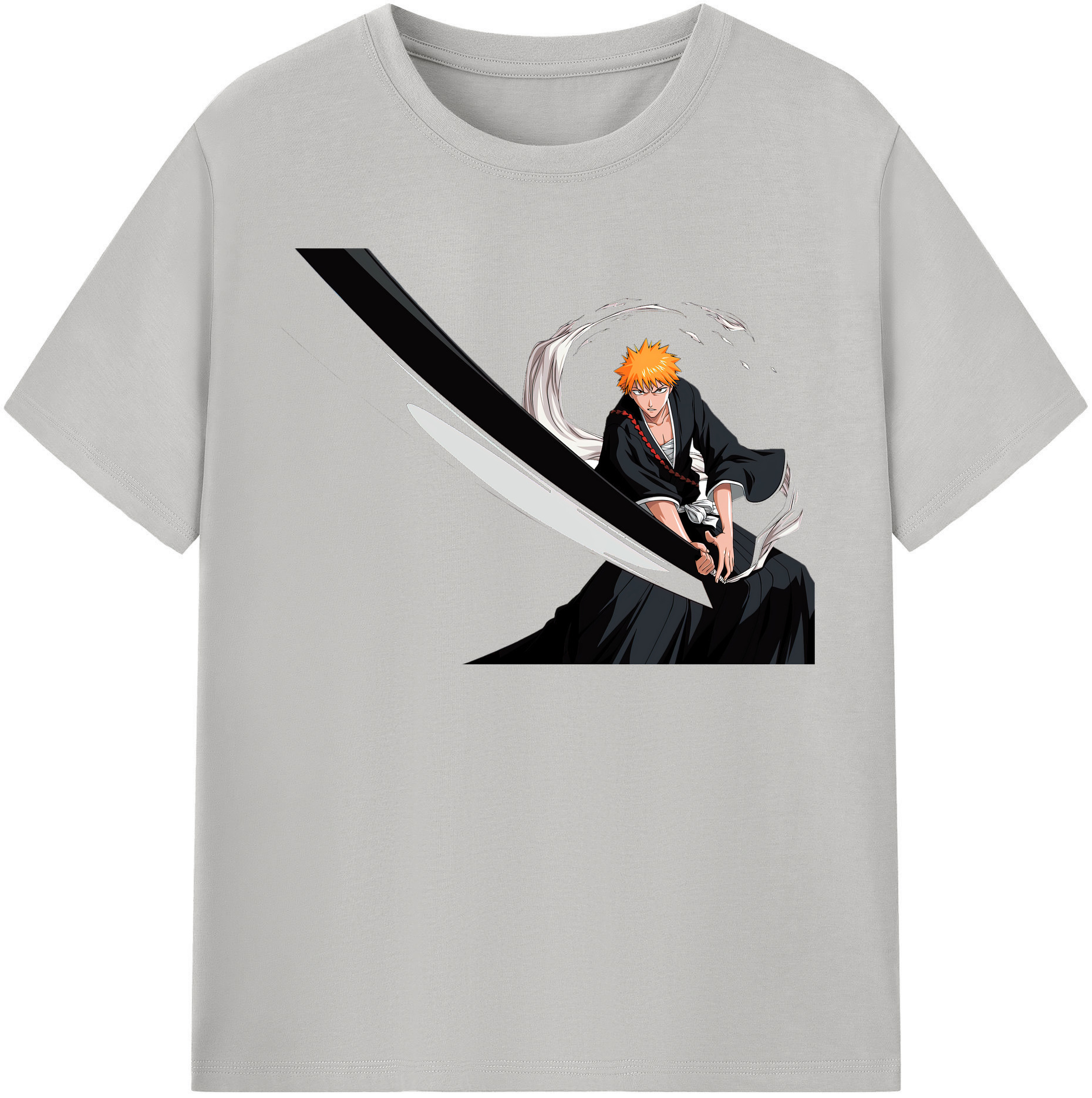 （画像用） ブリーチ 黒崎一護（くろさき いちご）BLEACH Kurosaki Ichigo レディースカジュアルプリントTシャツ（綿100％）