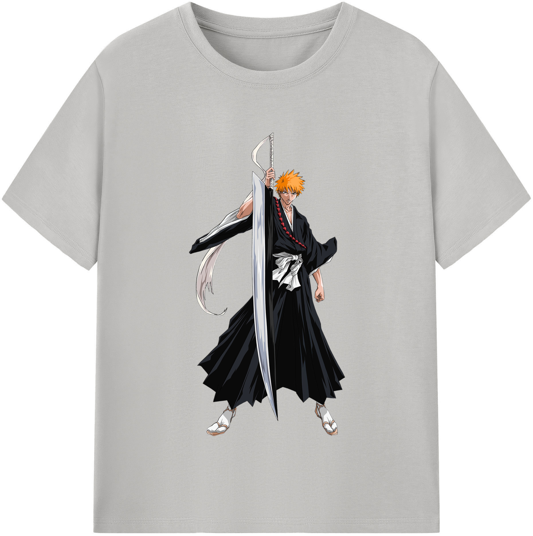 （画像用） ブリーチ 黒崎一護（くろさき いちご）BLEACH Kurosaki Ichigo レディースカジュアルプリントTシャツ（綿100％）