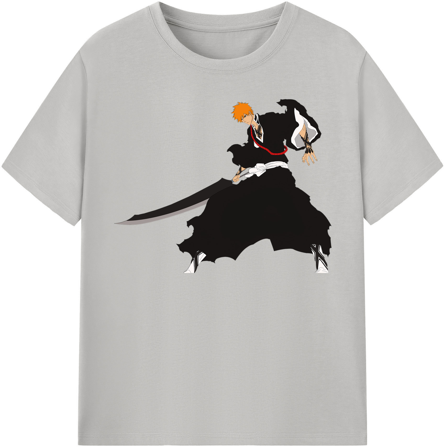 （画像用） ブリーチ 黒崎一護（くろさき いちご）BLEACH Kurosaki Ichigo レディースカジュアルプリントTシャツ（綿100％）