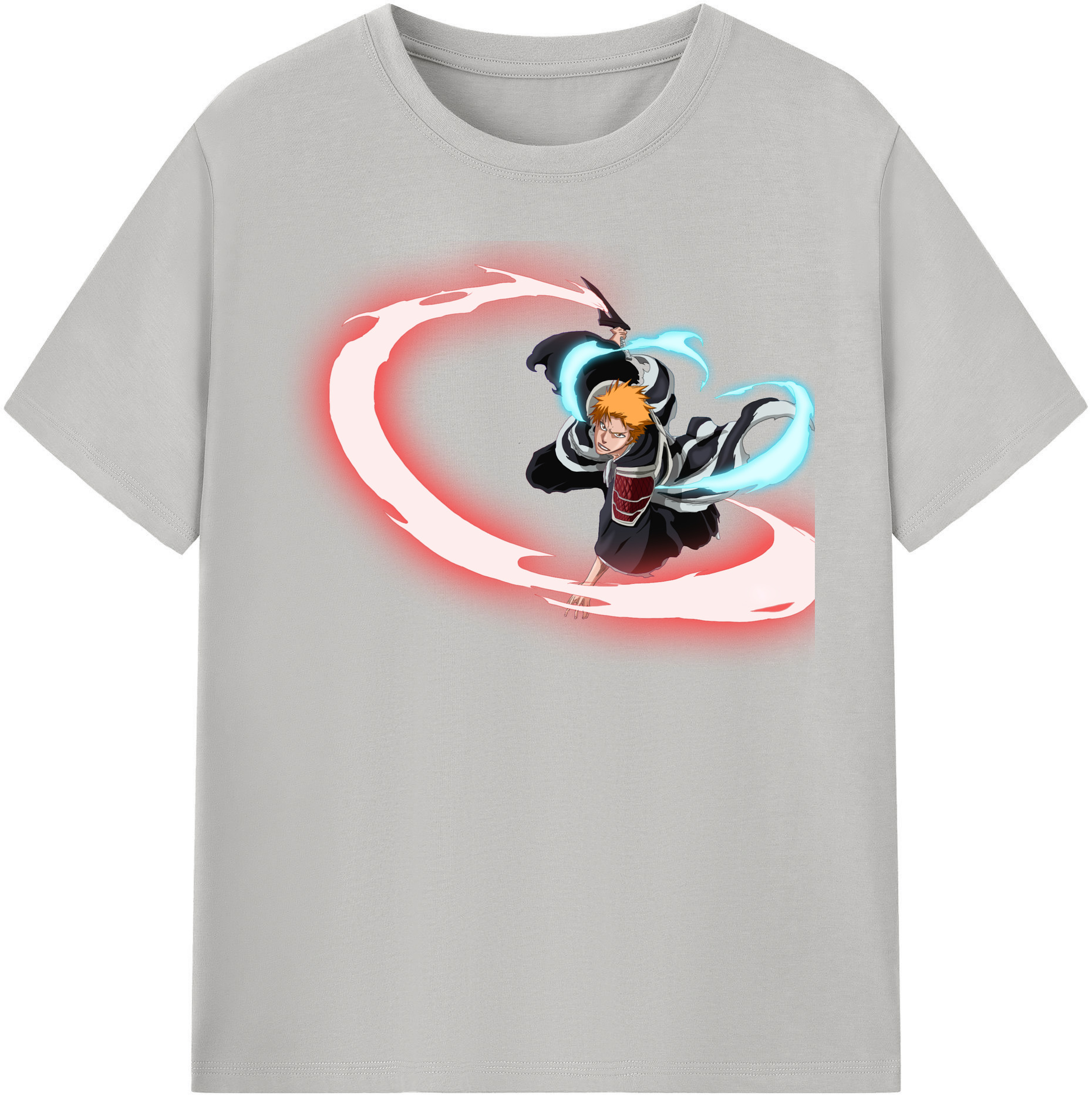 （画像用） ブリーチ 黒崎一護（くろさき いちご）BLEACH Kurosaki Ichigo レディースカジュアルプリントTシャツ（綿100％）