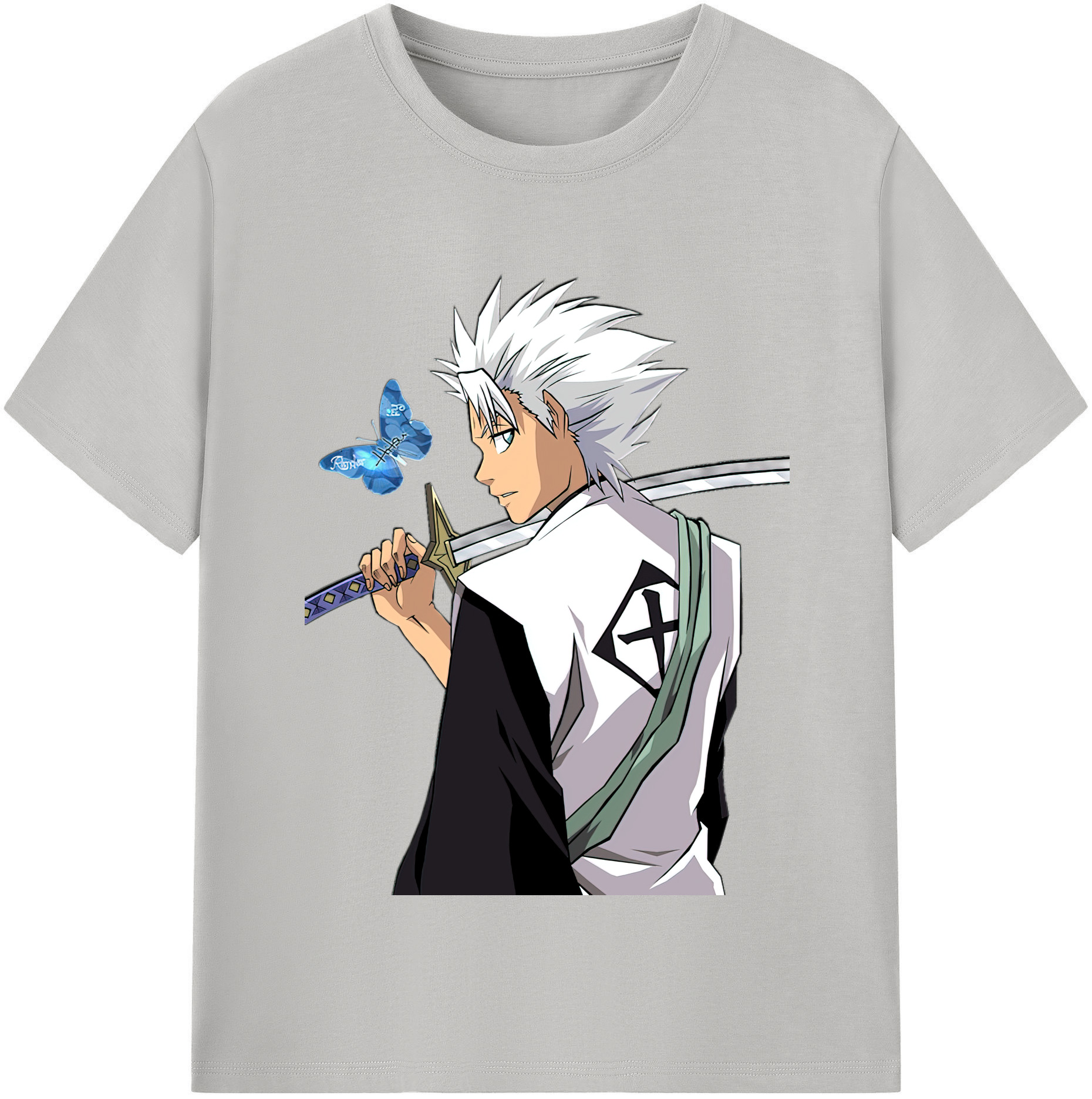 （画像用） ブリーチ 日番谷冬獅郎（ひつがや とうしろう） BLEACH Hitsugaya Toushirou レディースカジュアルプリントTシャツ（綿100％）