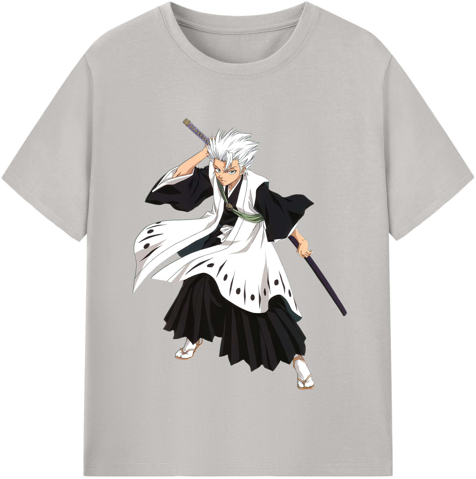 （画像用） ブリーチ 日番谷冬獅郎（ひつがや とうしろう） BLEACH Hitsugaya Toushirou レディースカジュアルプリントTシャツ（綿100％）
