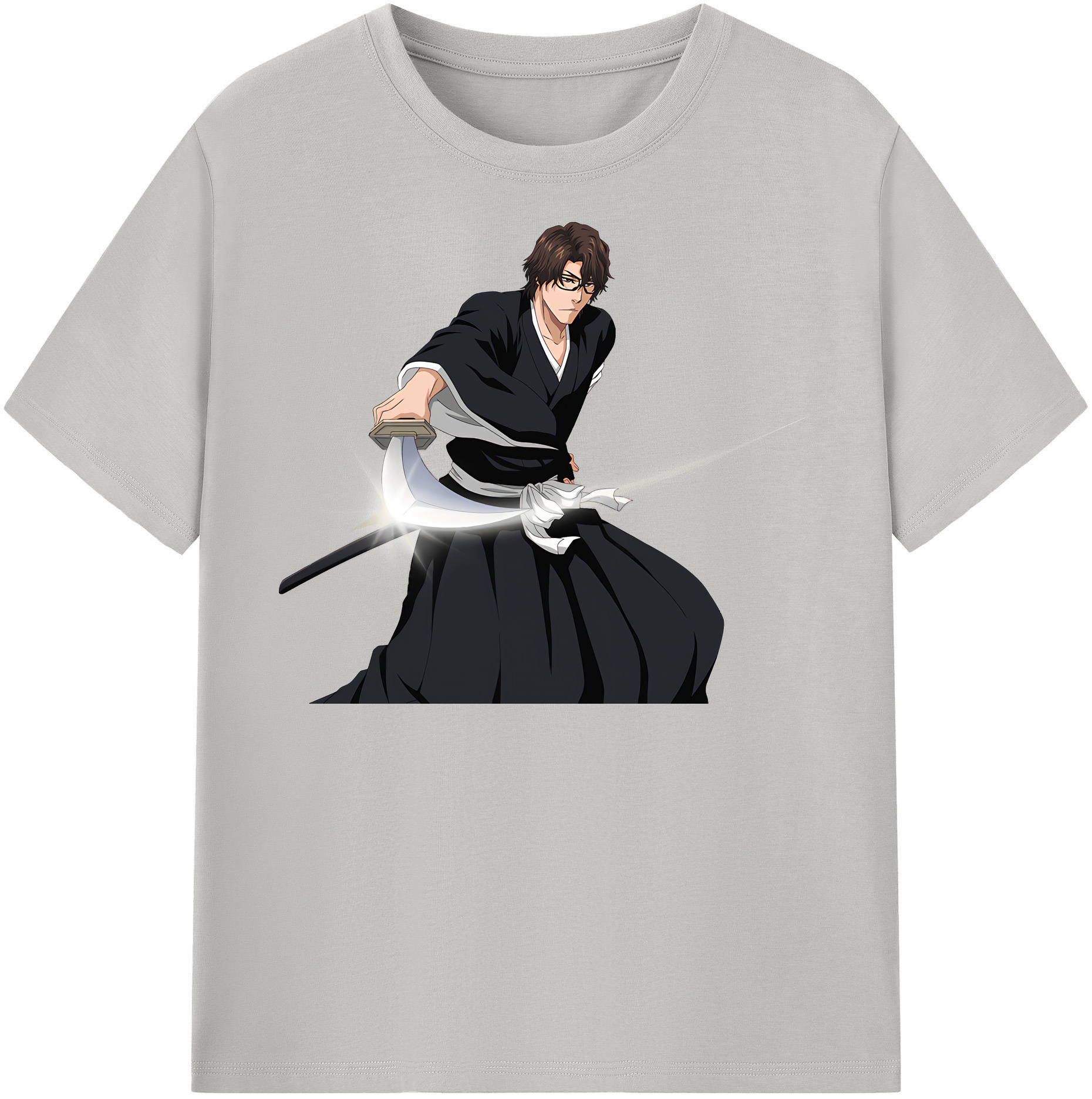 （画像用） ブリーチ 藍染 惣右介（あいぜん そうすけ） BLEACH Aizen Sousuke レディースカジュアルプリントTシャツ（綿100％）