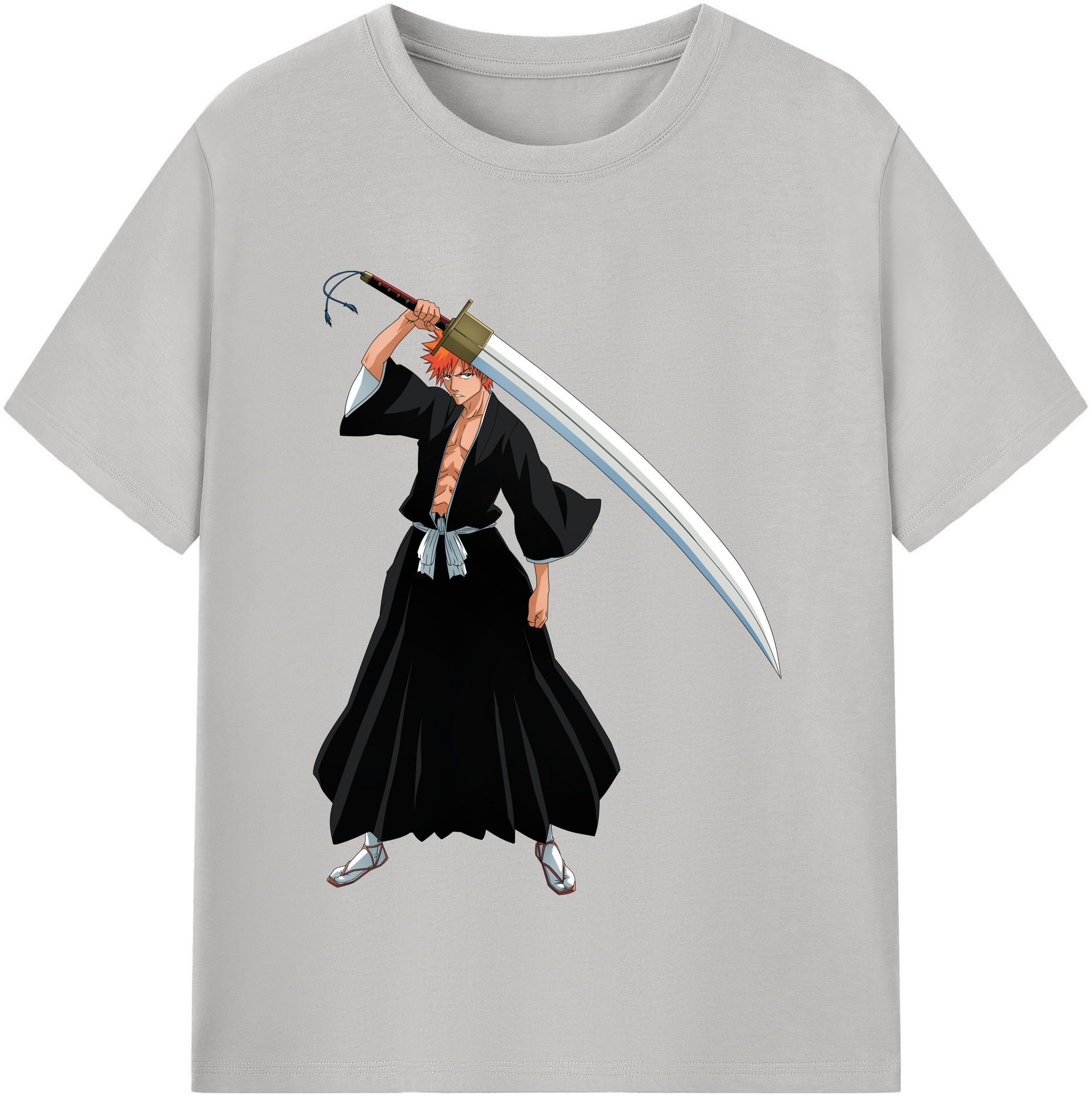 （画像用） ブリーチ 黒崎一護（くろさき いちご）BLEACH Kurosaki Ichigo レディースカジュアルプリントTシャツ（綿100％）
