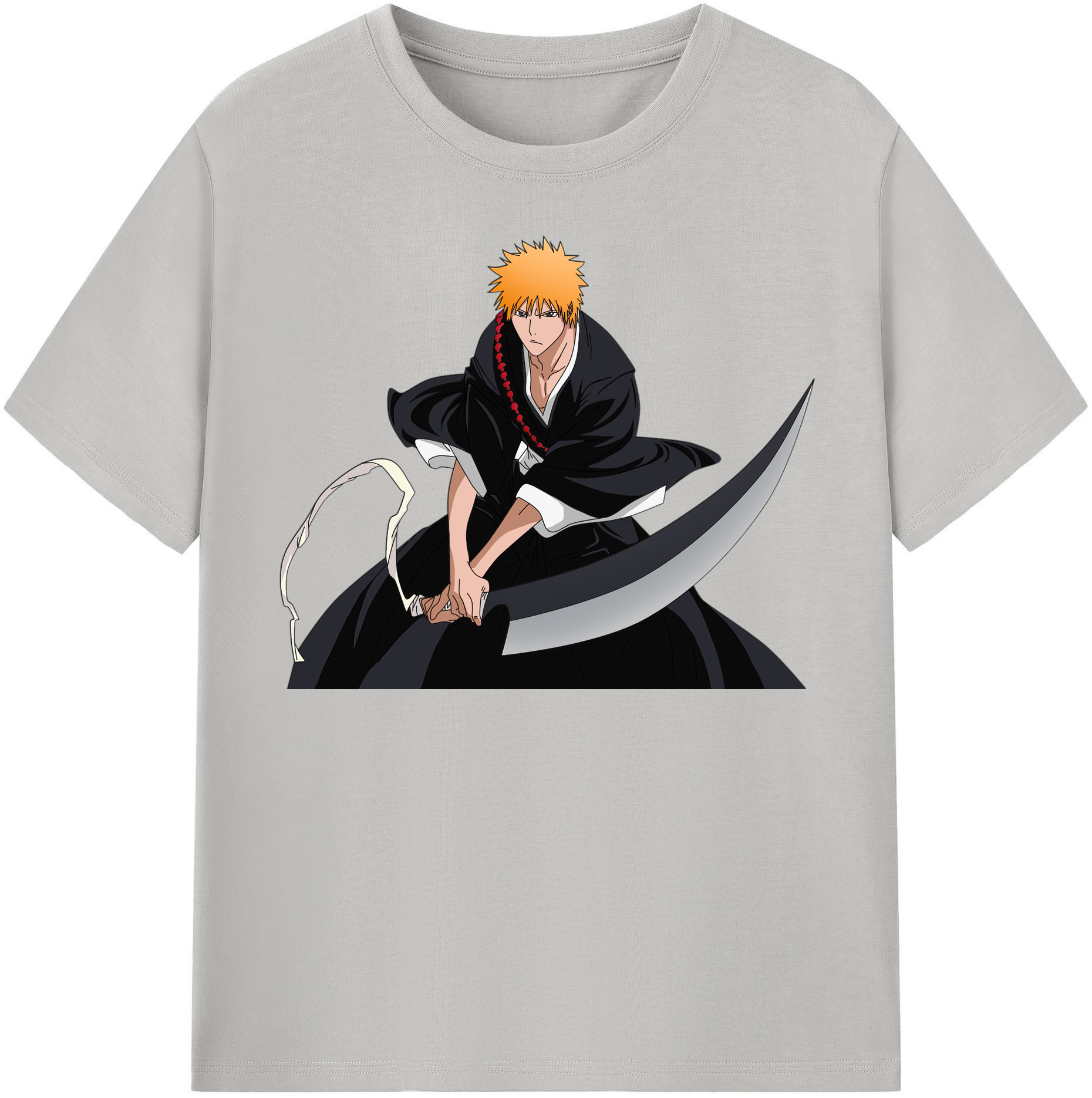 （画像用） ブリーチ 黒崎一護（くろさき いちご）BLEACH Kurosaki Ichigo レディースカジュアルプリントTシャツ（綿100％）