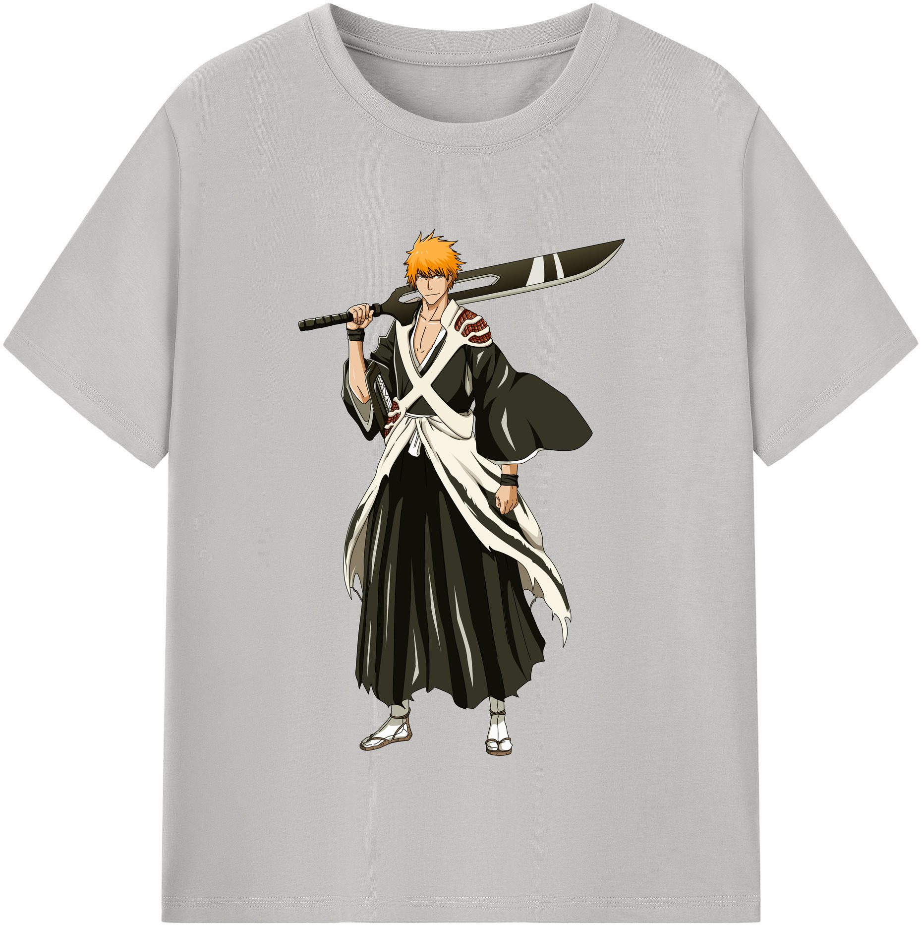 （画像用） ブリーチ 黒崎一護（くろさき いちご）BLEACH Kurosaki Ichigo レディースカジュアルプリントTシャツ（綿100％）