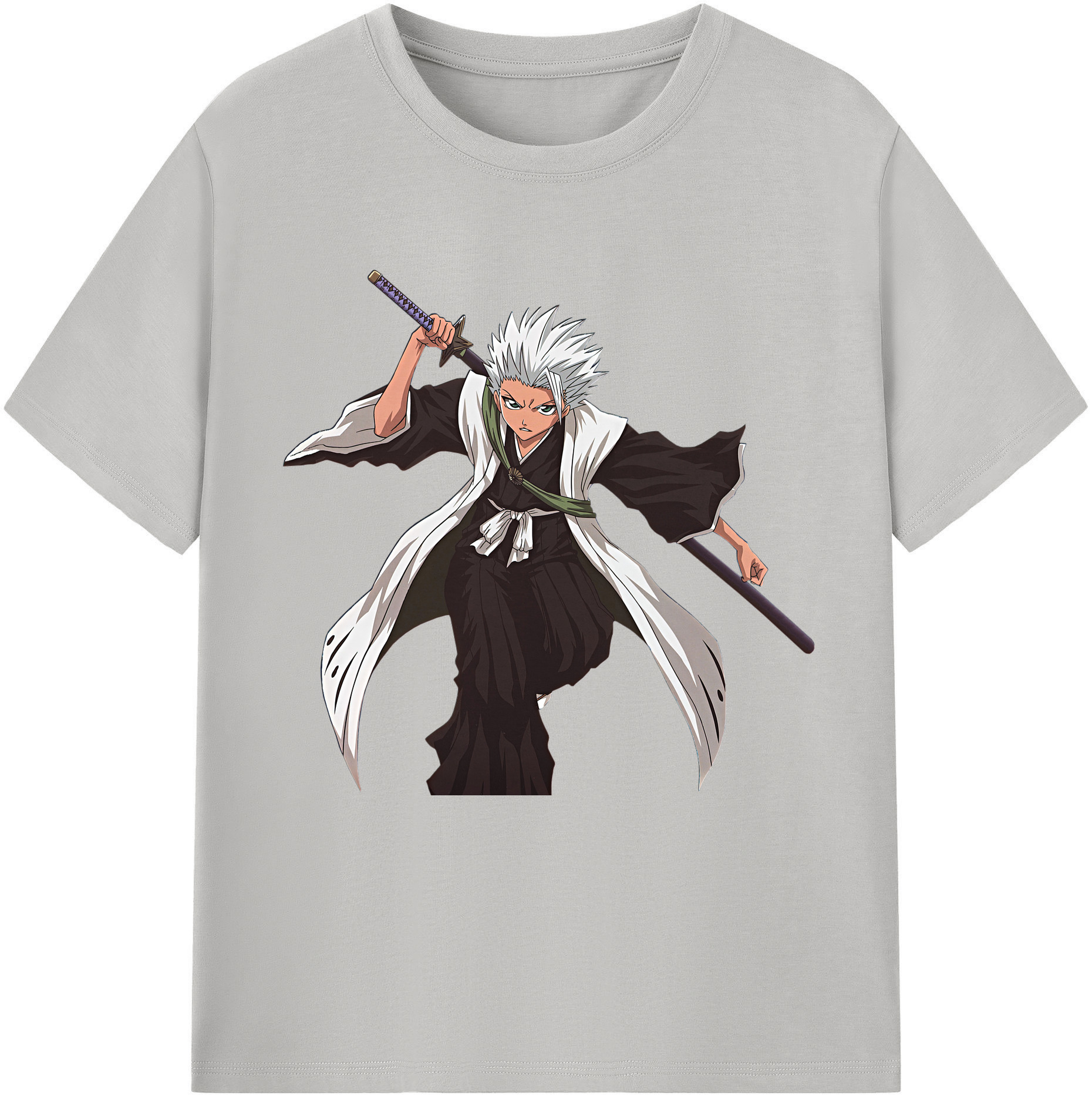 （画像用） ブリーチ 日番谷冬獅郎（ひつがや とうしろう） BLEACH Hitsugaya Toushirou レディースカジュアルプリントTシャツ（綿100％）