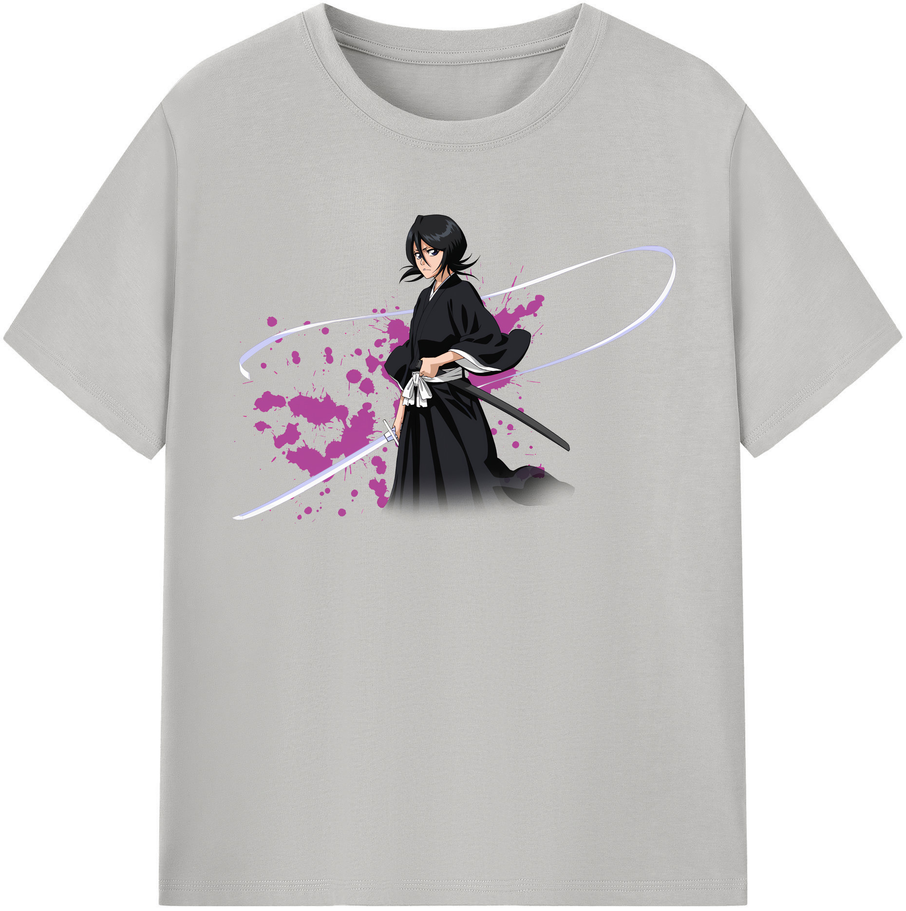 （画像用） ブリーチ 朽木ルキア BLEACH Kuchiki Rukia レディースカジュアルプリントTシャツ（綿100％）