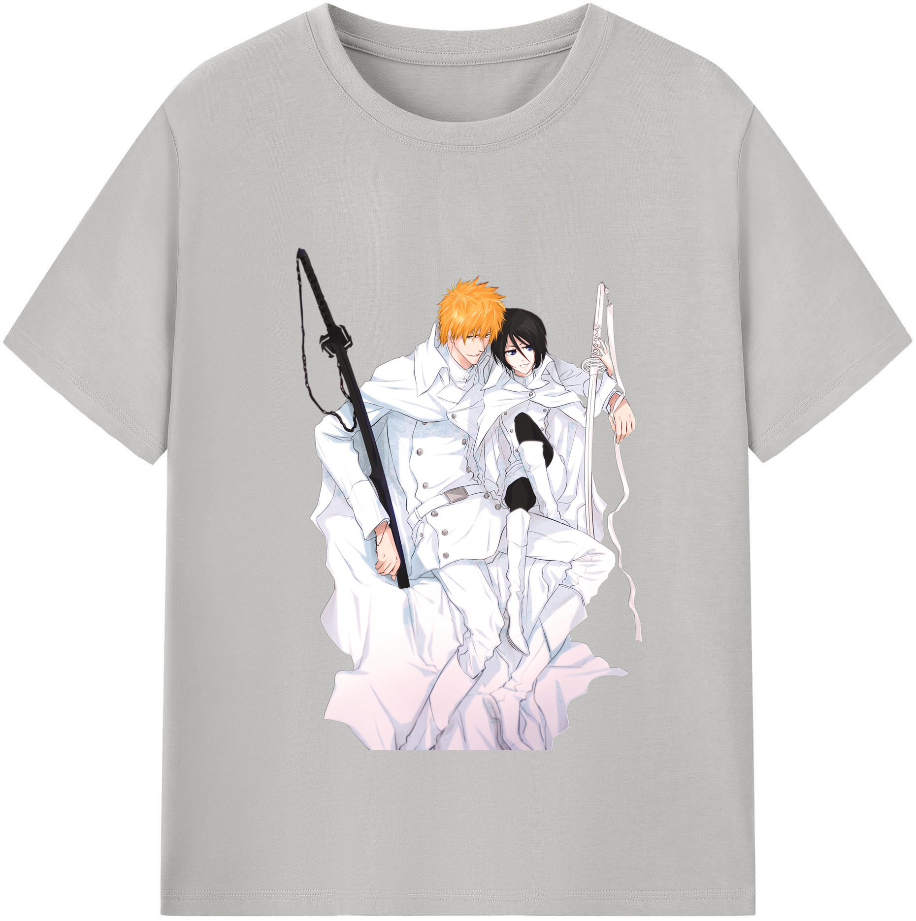 （画像用） ブリーチ 黒崎一護（くろさき いちご）BLEACH Kurosaki Ichigo レディースカジュアルプリントTシャツ（綿100％）