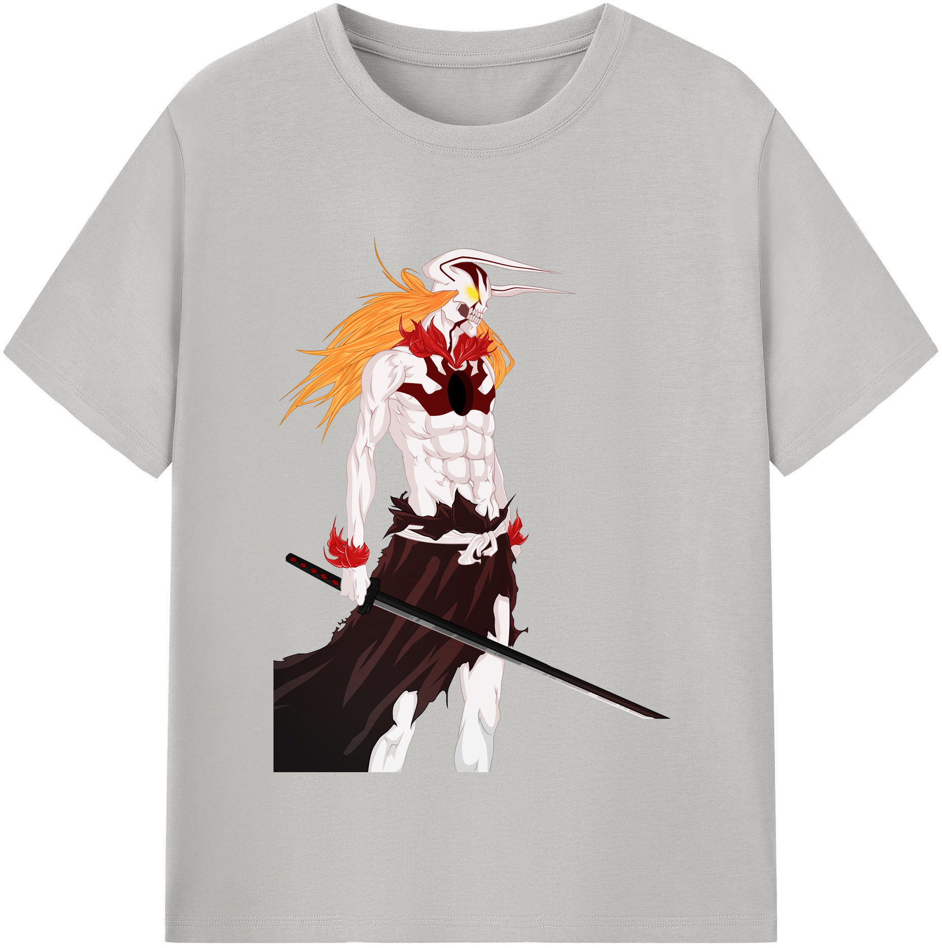 （画像用） ブリーチ 黒崎一護（くろさき いちご）BLEACH Kurosaki Ichigo レディースカジュアルプリントTシャツ（綿100％）