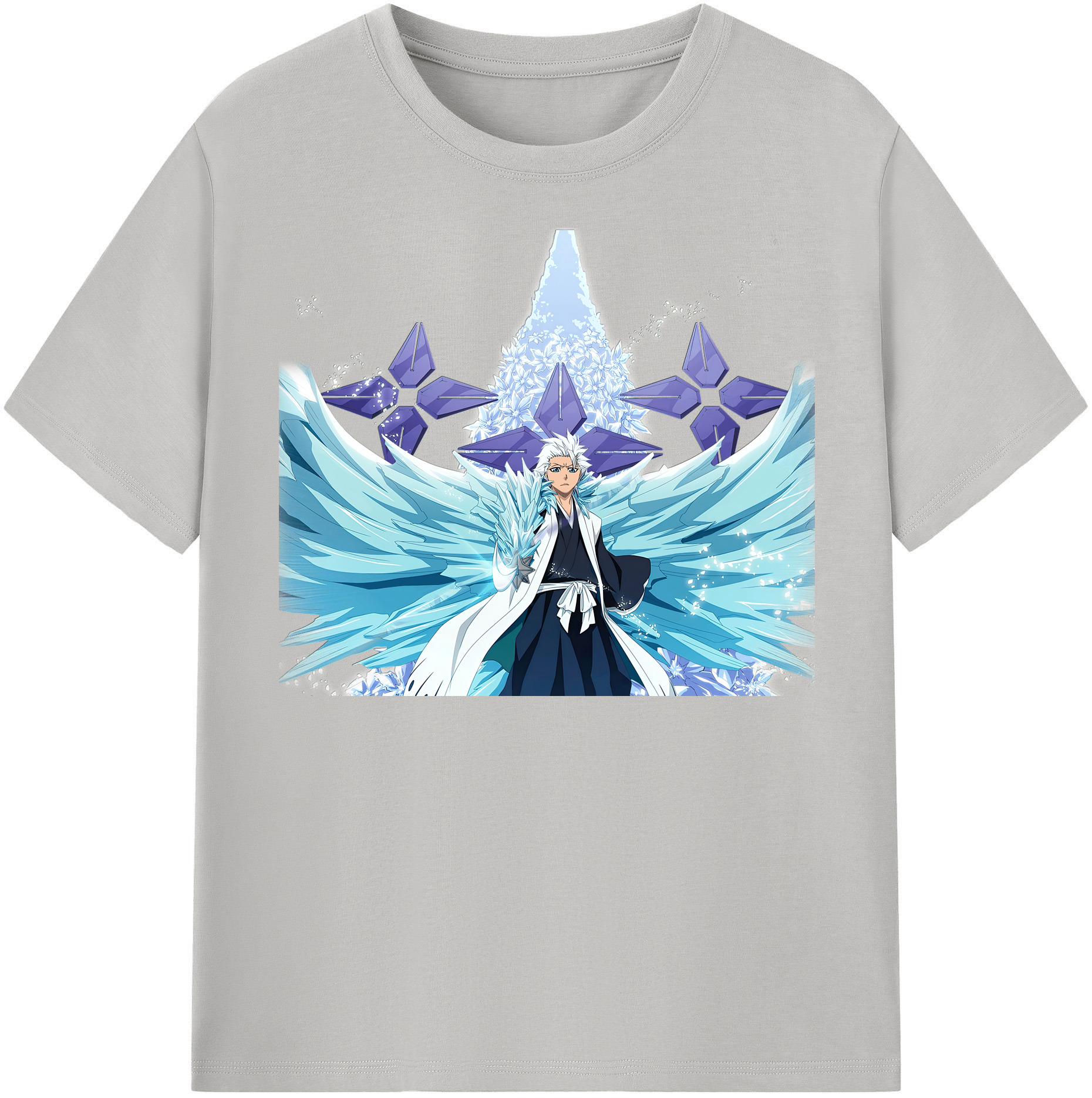 （画像用） ブリーチ 日番谷冬獅郎（ひつがや とうしろう） BLEACH Hitsugaya Toushirou レディースカジュアルプリントTシャツ（綿100％）
