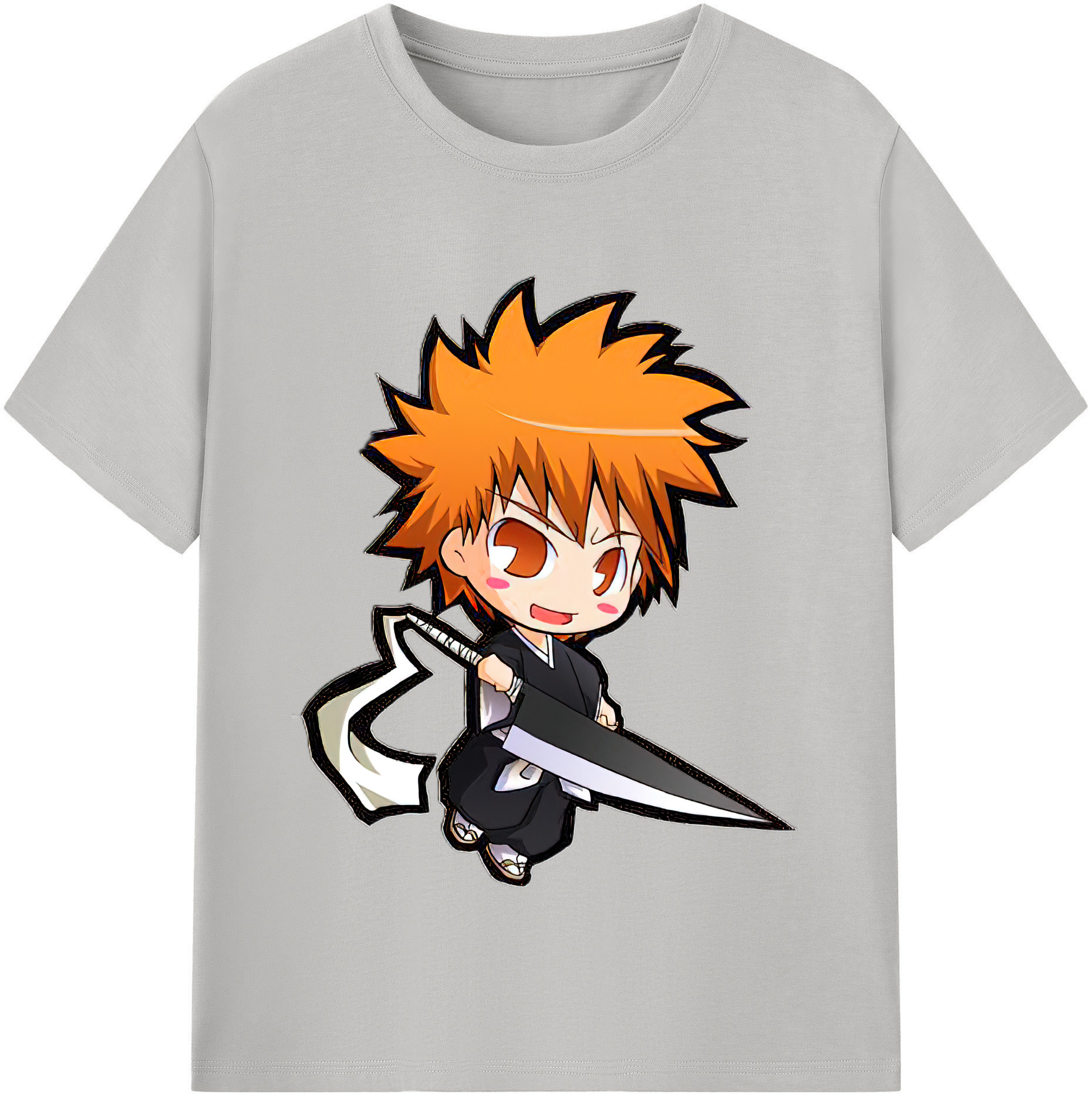 （画像用） ブリーチ 黒崎一護（くろさき いちご）BLEACH Kurosaki Ichigo レディースカジュアルプリントTシャツ（綿100％）