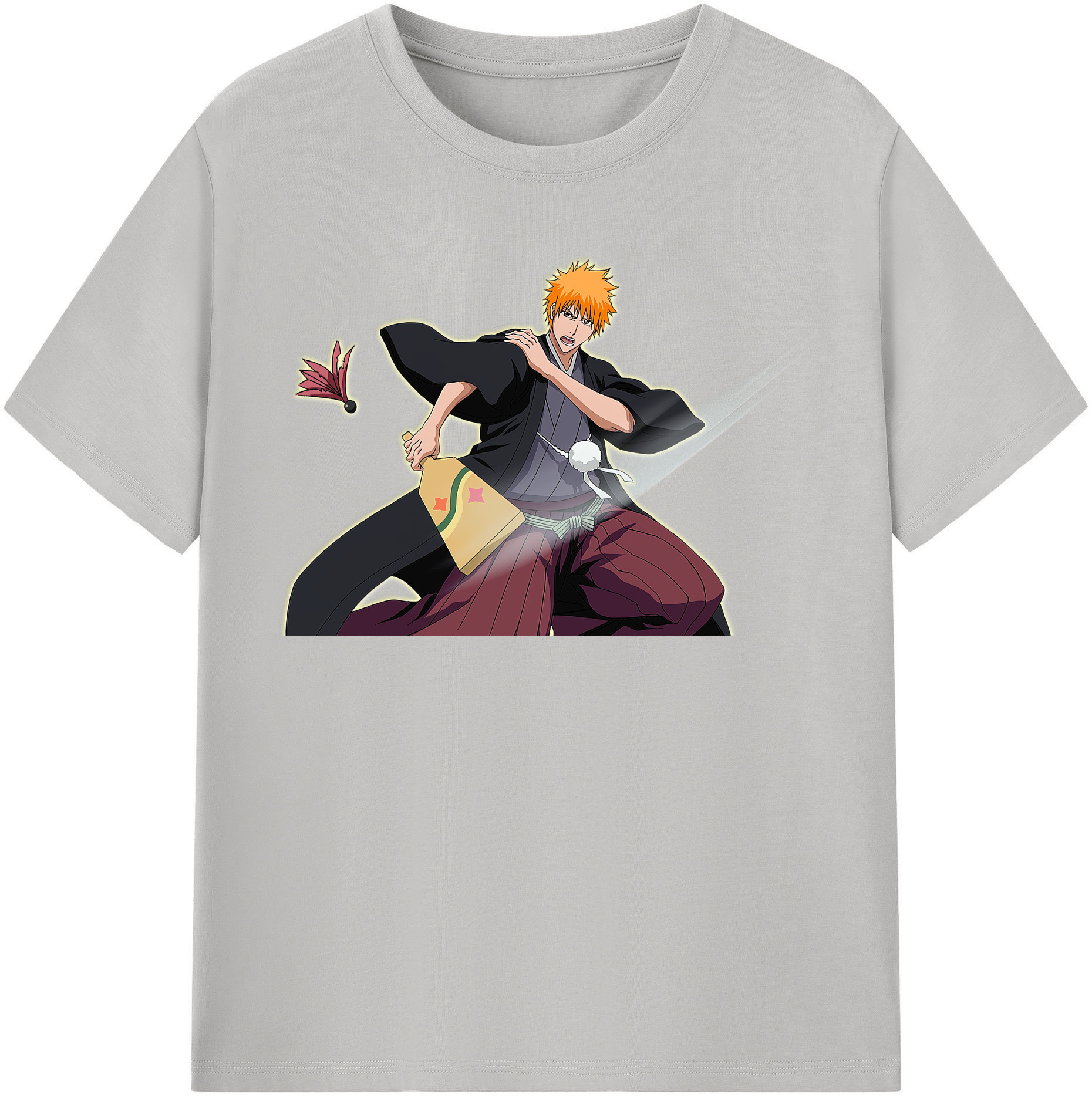 （画像用） ブリーチ 黒崎一護（くろさき いちご）BLEACH Kurosaki Ichigo レディースカジュアルプリントTシャツ（綿100％）