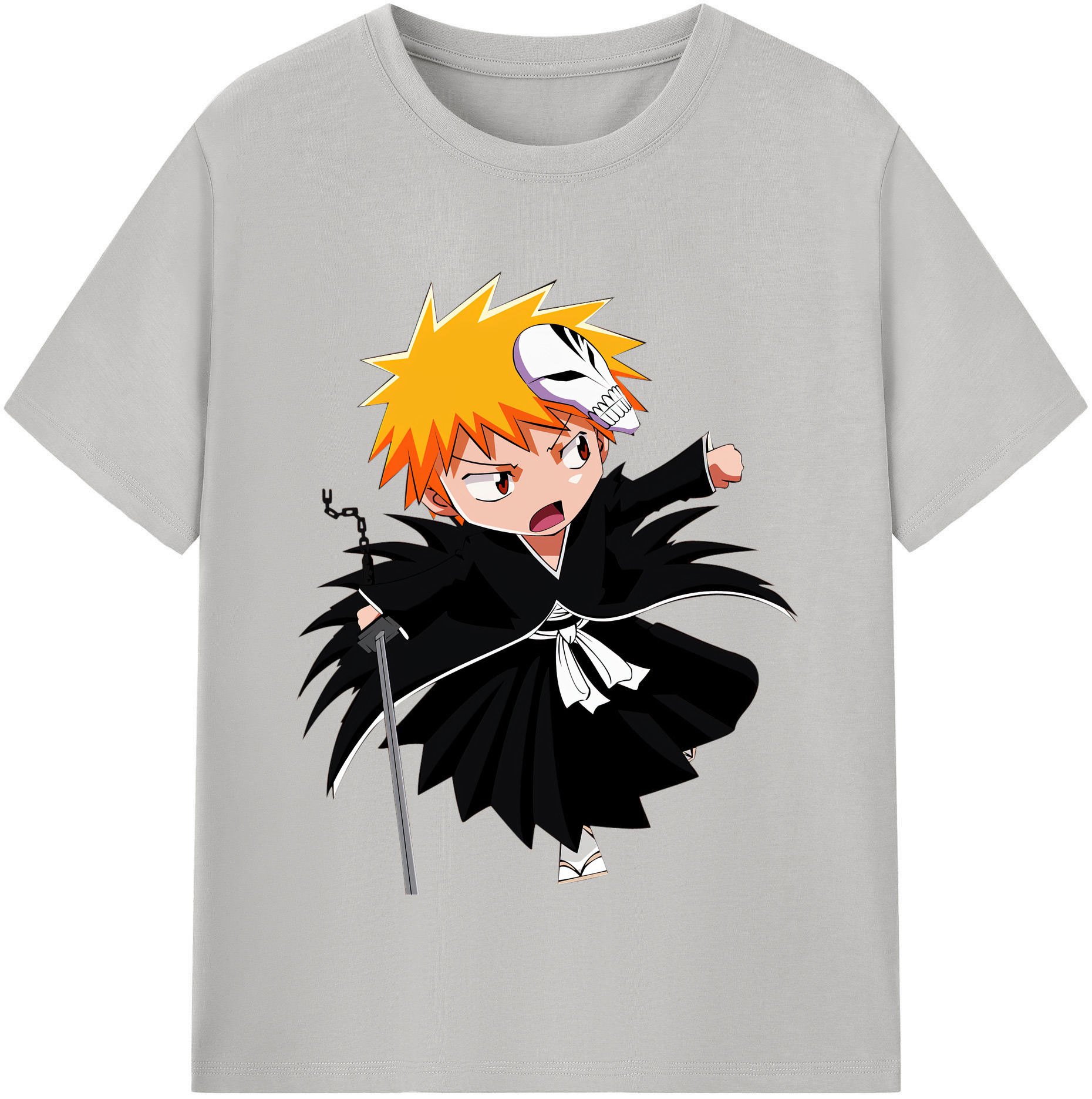 （画像用） ブリーチ 黒崎一護（くろさき いちご）BLEACH Kurosaki Ichigo レディースカジュアルプリントTシャツ（綿100％）
