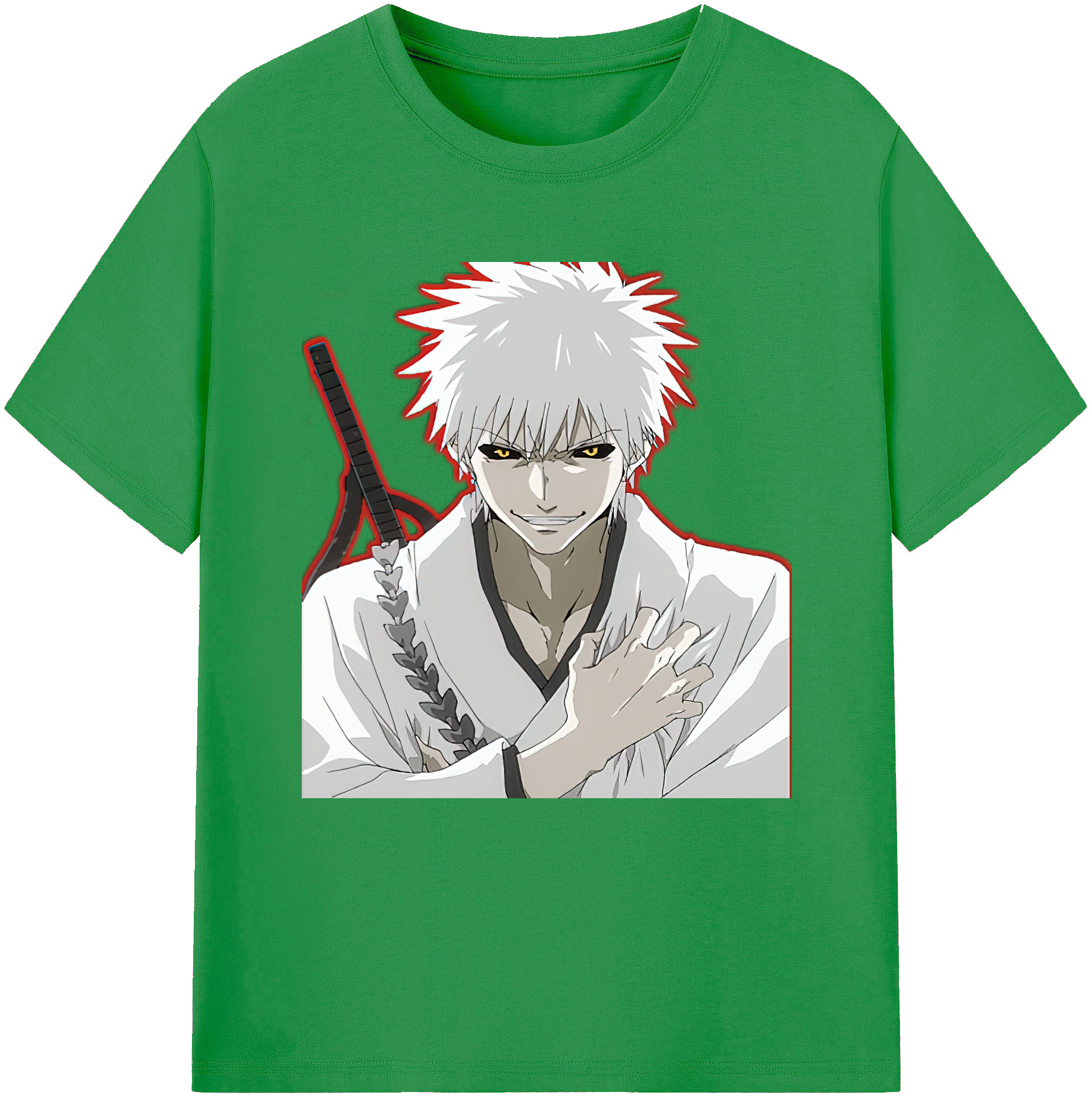 （画像用） ブリーチ 黒崎一護（くろさき いちご）BLEACH Kurosaki Ichigo レディースカジュアルプリントTシャツ（綿100％）
