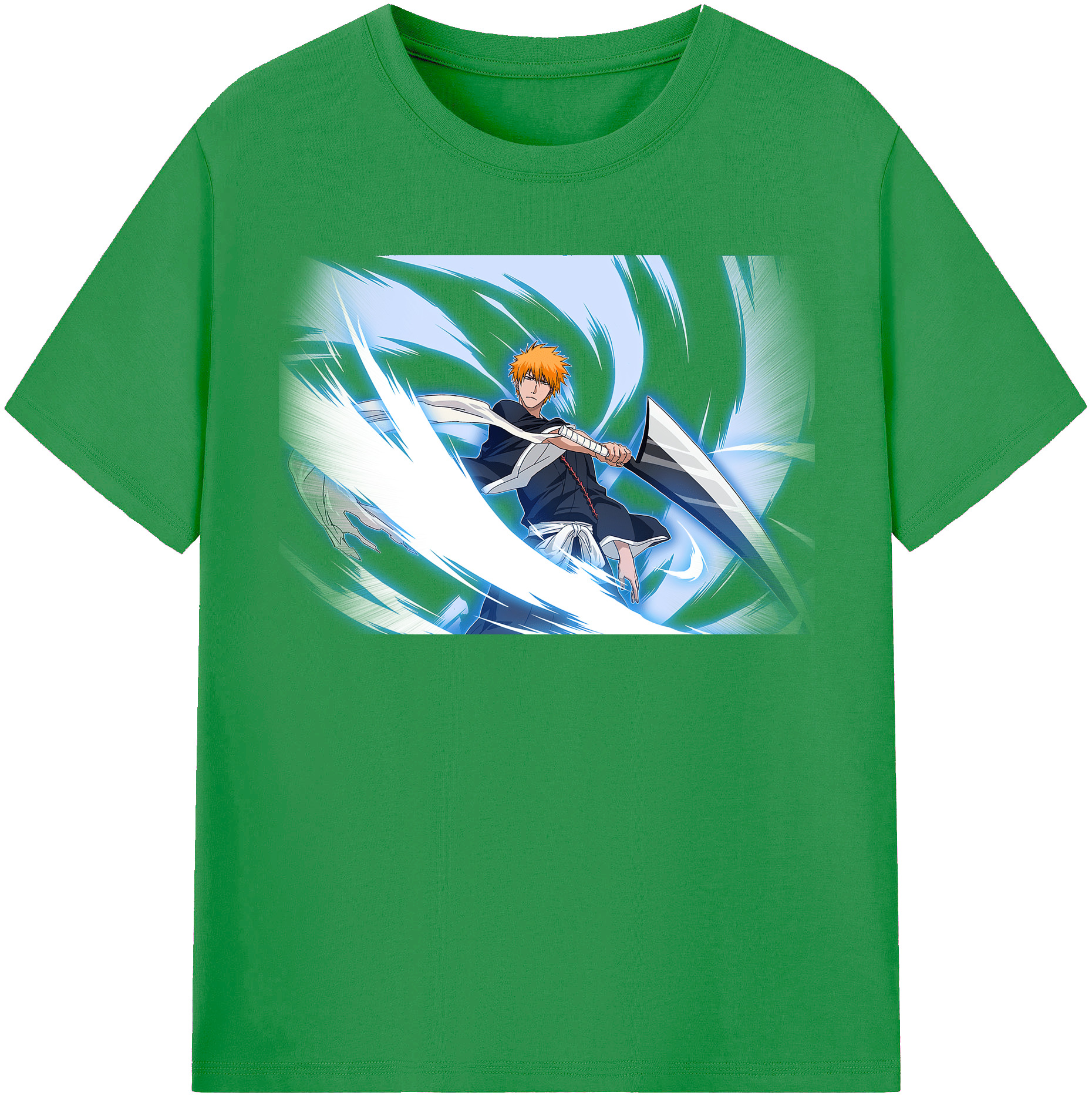 （画像用） ブリーチ 黒崎一護（くろさき いちご）BLEACH Kurosaki Ichigo レディースカジュアルプリントTシャツ（綿100％）