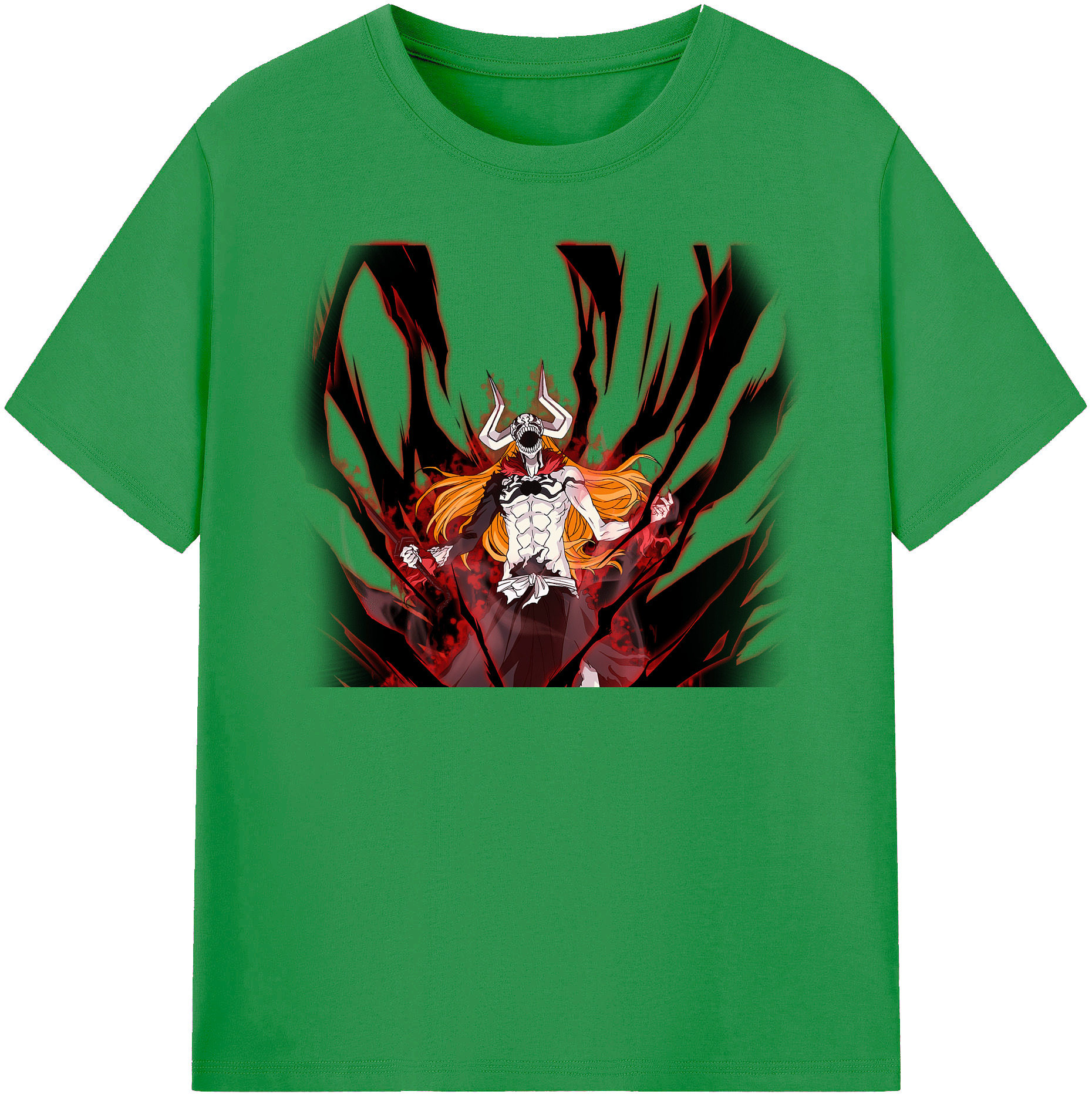 （画像用） ブリーチ 黒崎一護（くろさき いちご）BLEACH Kurosaki Ichigo レディースカジュアルプリントTシャツ（綿100％）