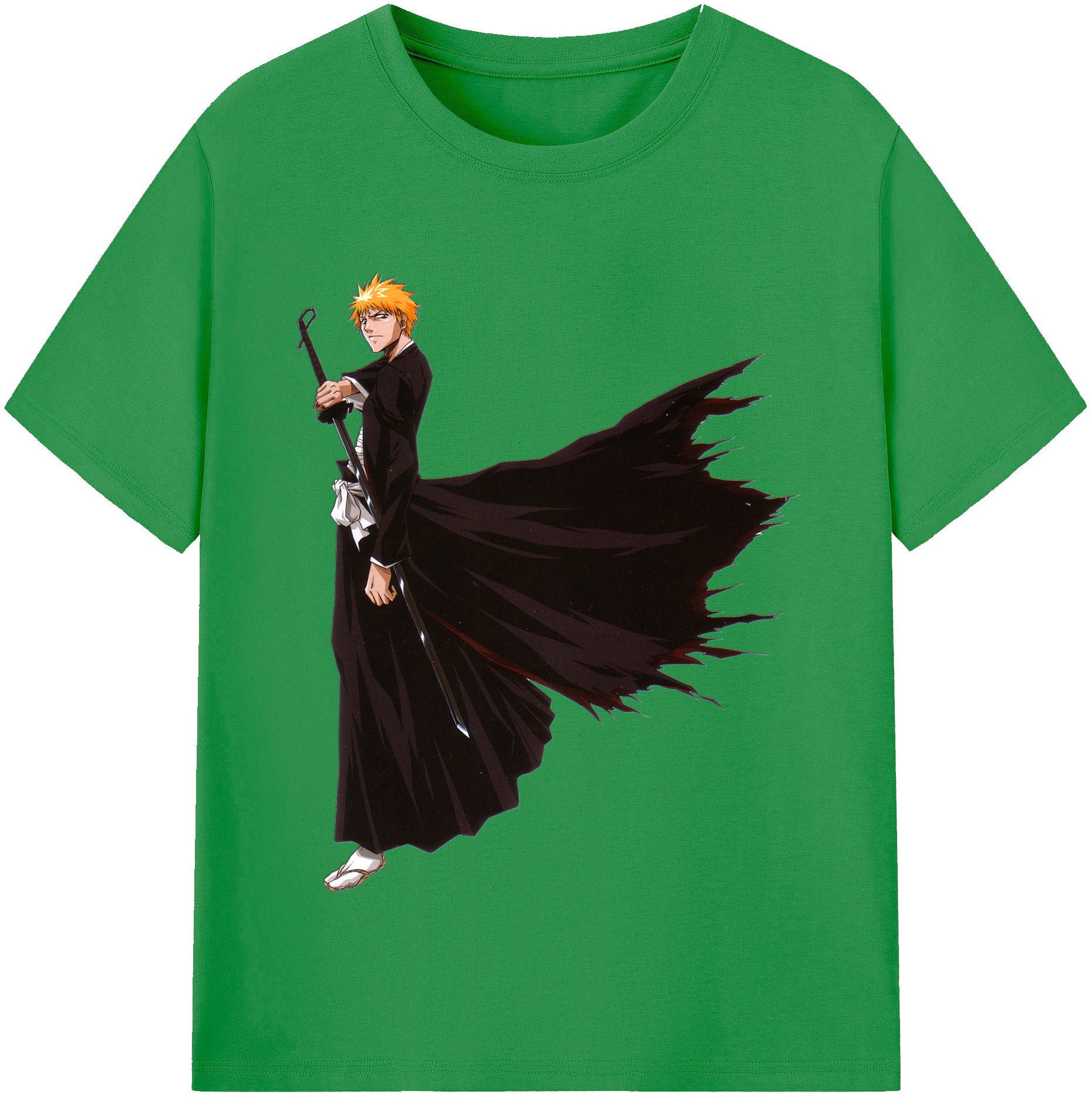 （画像用） ブリーチ 黒崎一護（くろさき いちご）BLEACH Kurosaki Ichigo レディースカジュアルプリントTシャツ（綿100％）