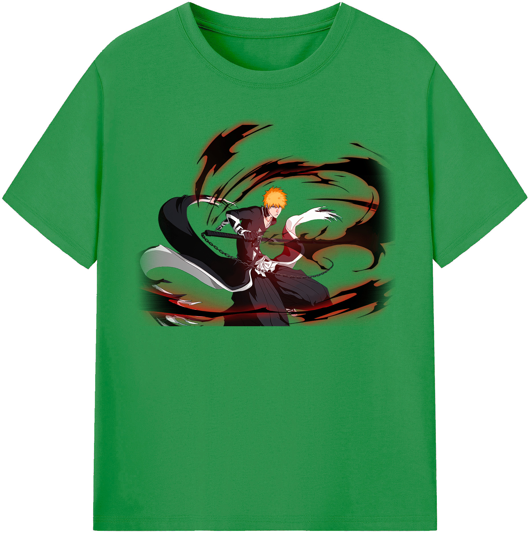 （画像用） ブリーチ 黒崎一護（くろさき いちご）BLEACH Kurosaki Ichigo レディースカジュアルプリントTシャツ（綿100％）