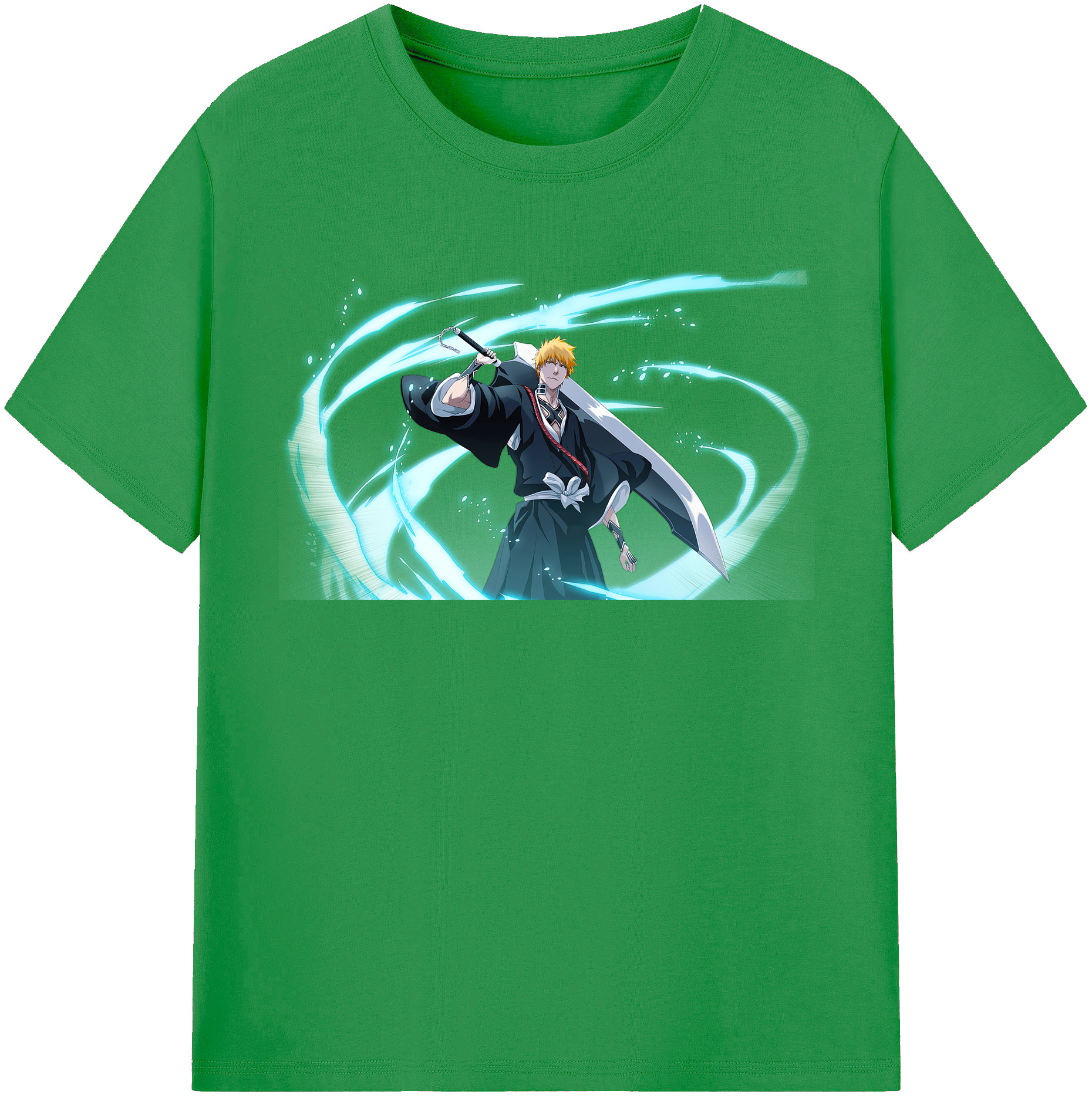 （画像用） ブリーチ 黒崎一護（くろさき いちご）BLEACH Kurosaki Ichigo レディースカジュアルプリントTシャツ（綿100％）