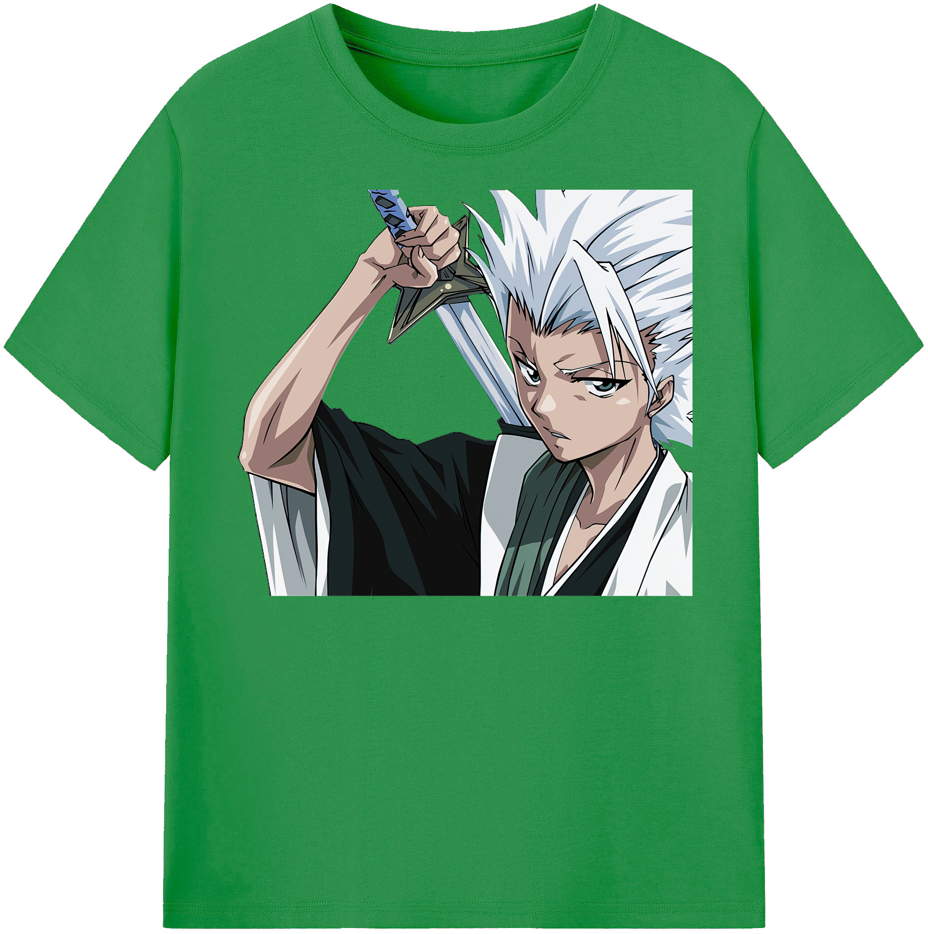 （画像用） ブリーチ 日番谷冬獅郎（ひつがや とうしろう） BLEACH Hitsugaya Toushirou レディースカジュアルプリントTシャツ（綿100％）
