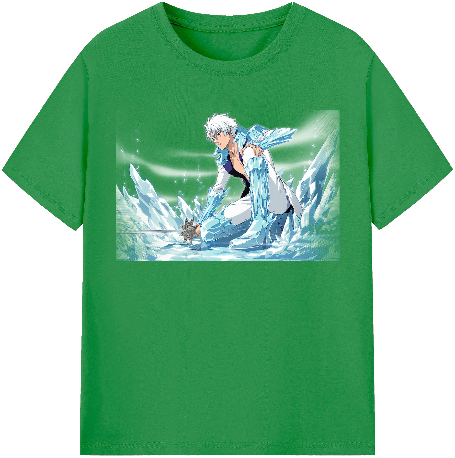 （画像用） ブリーチ 日番谷冬獅郎（ひつがや とうしろう） BLEACH Hitsugaya Toushirou レディースカジュアルプリントTシャツ（綿100％）