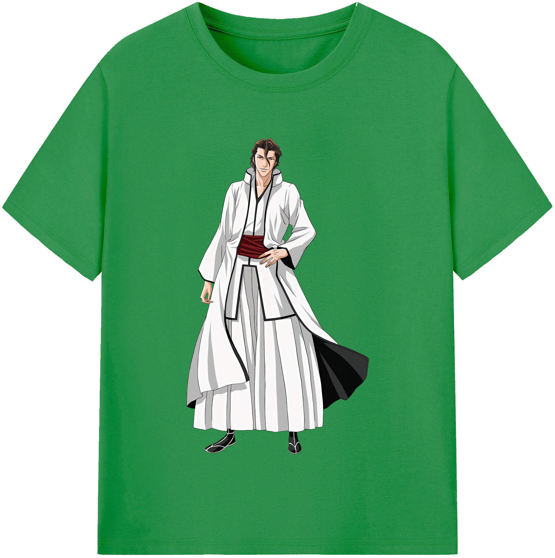 （画像用） ブリーチ 藍染 惣右介（あいぜん そうすけ） BLEACH Aizen Sousuke レディースカジュアルプリントTシャツ（綿100％）