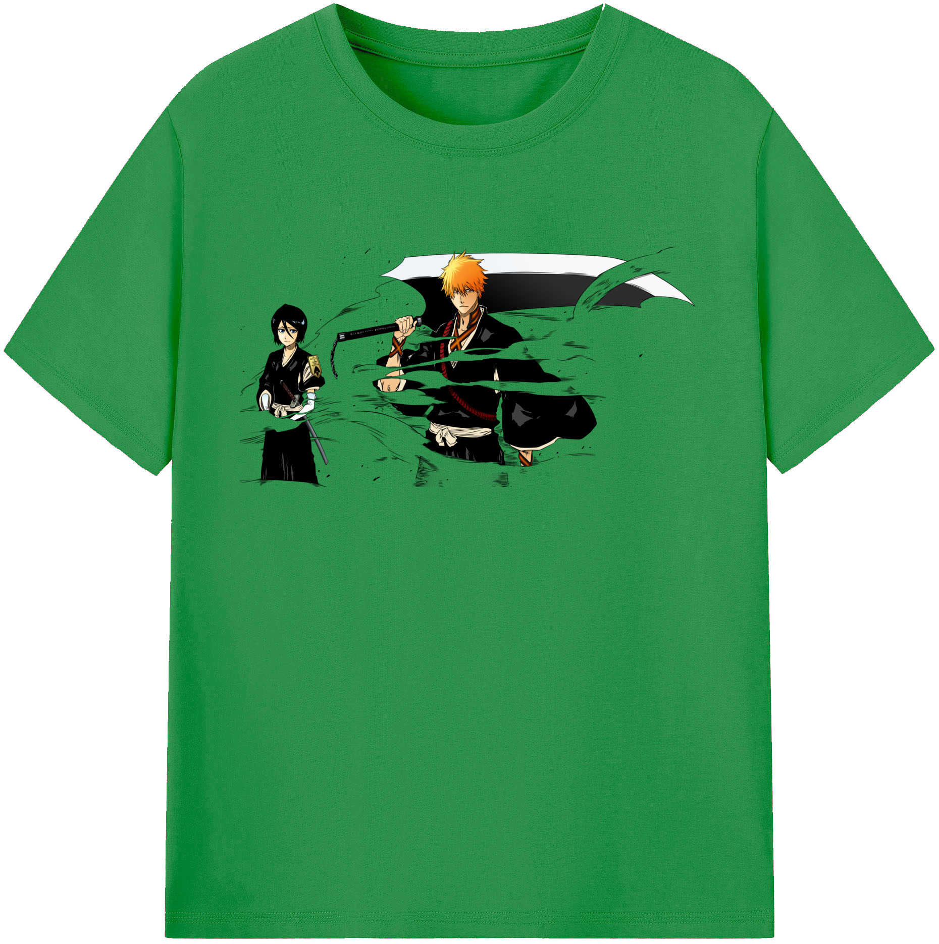 （画像用） ブリーチ 黒崎一護（くろさき いちご）BLEACH Kurosaki Ichigo レディースカジュアルプリントTシャツ（綿100％）