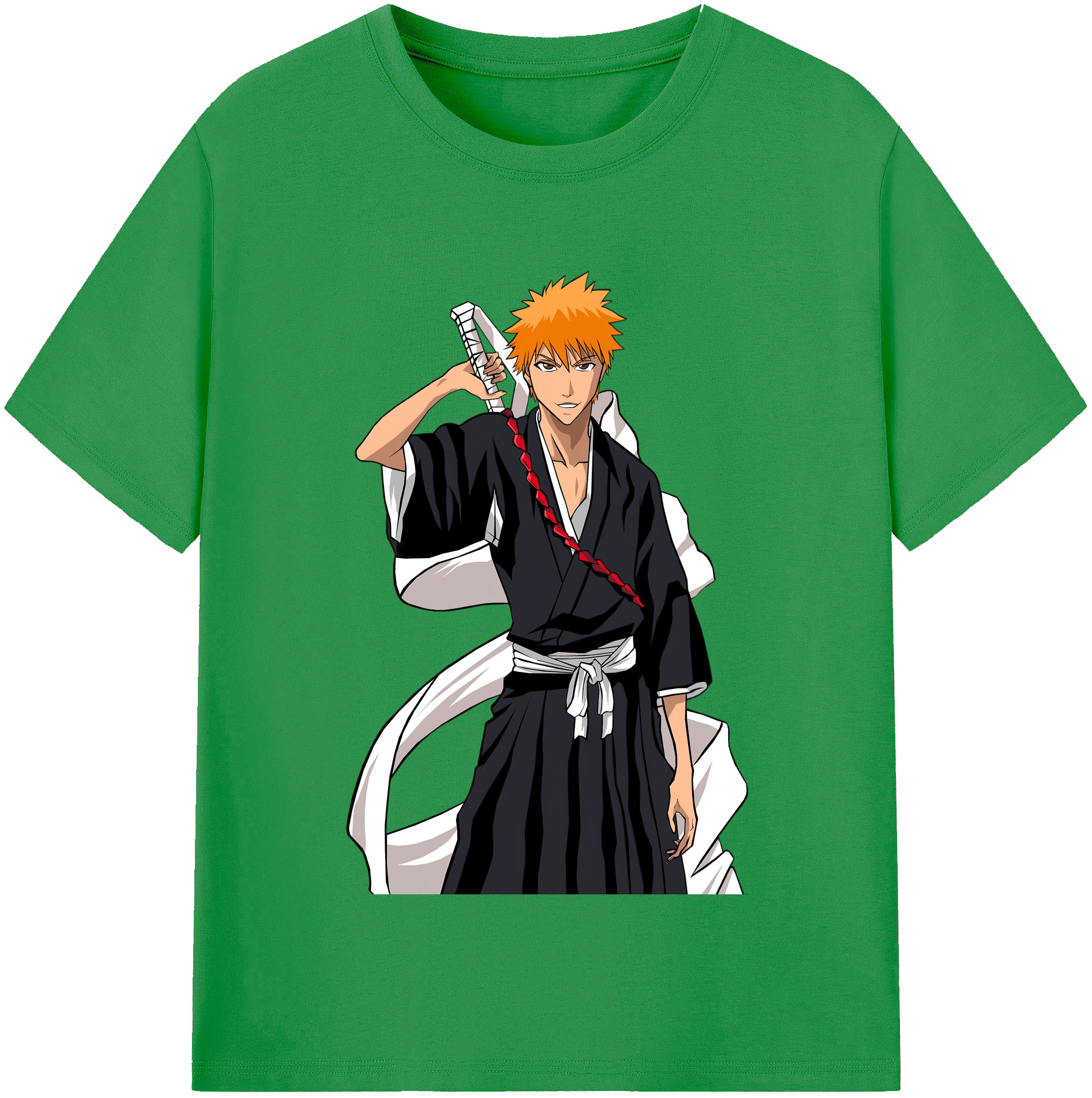 （画像用） ブリーチ 黒崎一護（くろさき いちご）BLEACH Kurosaki Ichigo レディースカジュアルプリントTシャツ（綿100％）