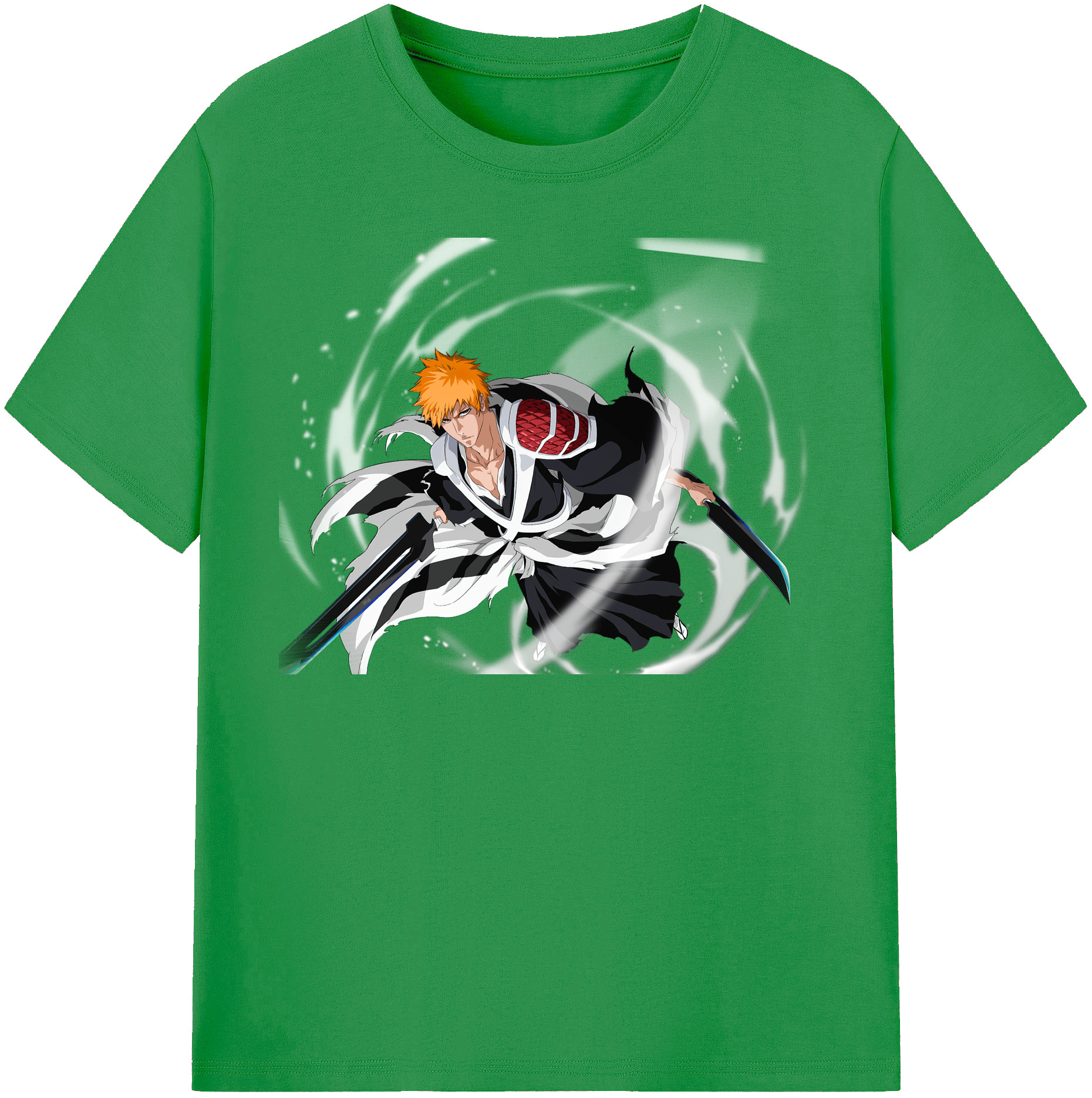 （画像用） ブリーチ 黒崎一護（くろさき いちご）BLEACH Kurosaki Ichigo レディースカジュアルプリントTシャツ（綿100％）