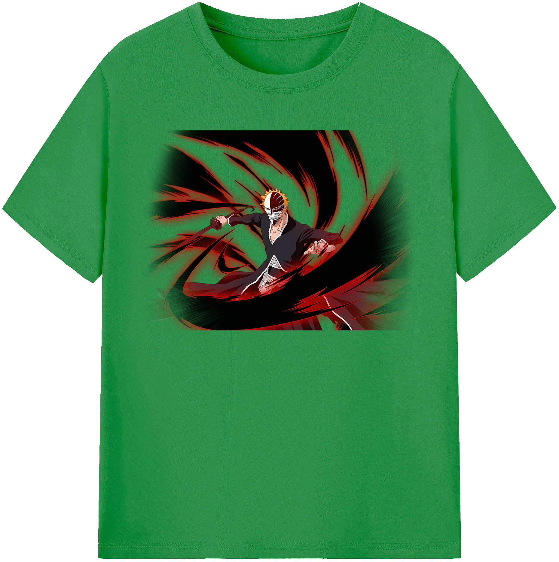 （画像用） ブリーチ 黒崎一護（くろさき いちご）BLEACH Kurosaki Ichigo レディースカジュアルプリントTシャツ（綿100％）