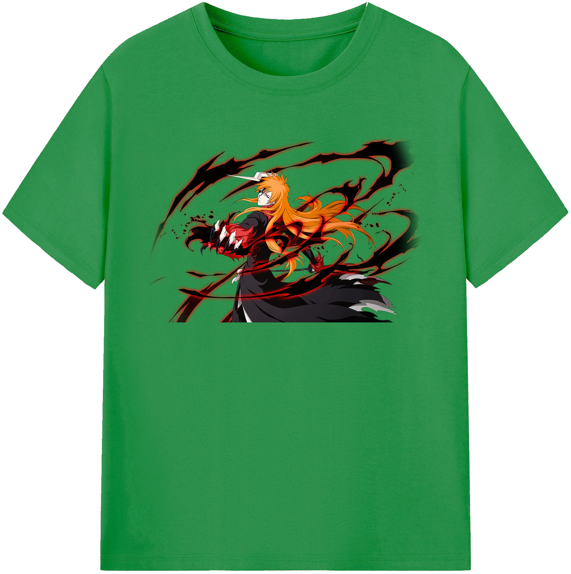 （画像用） ブリーチ 黒崎一護（くろさき いちご）BLEACH Kurosaki Ichigo レディースカジュアルプリントTシャツ（綿100％）
